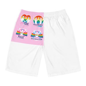 Pride Day Neon Badges Mens Board Shorts Aop