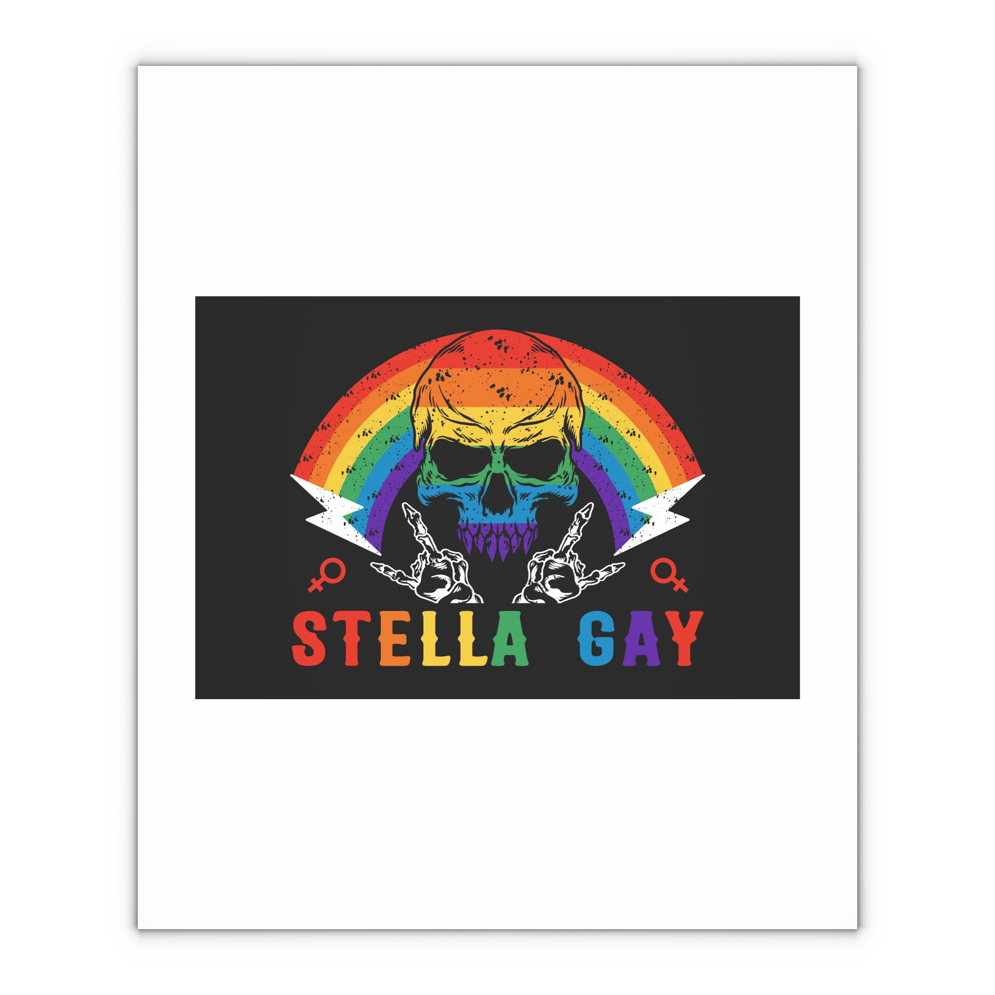Stela Gay Skull Rainbow Gay Pride Vector T Shirt Gift Wrapping Paper Sheets 1pc - Image 4
