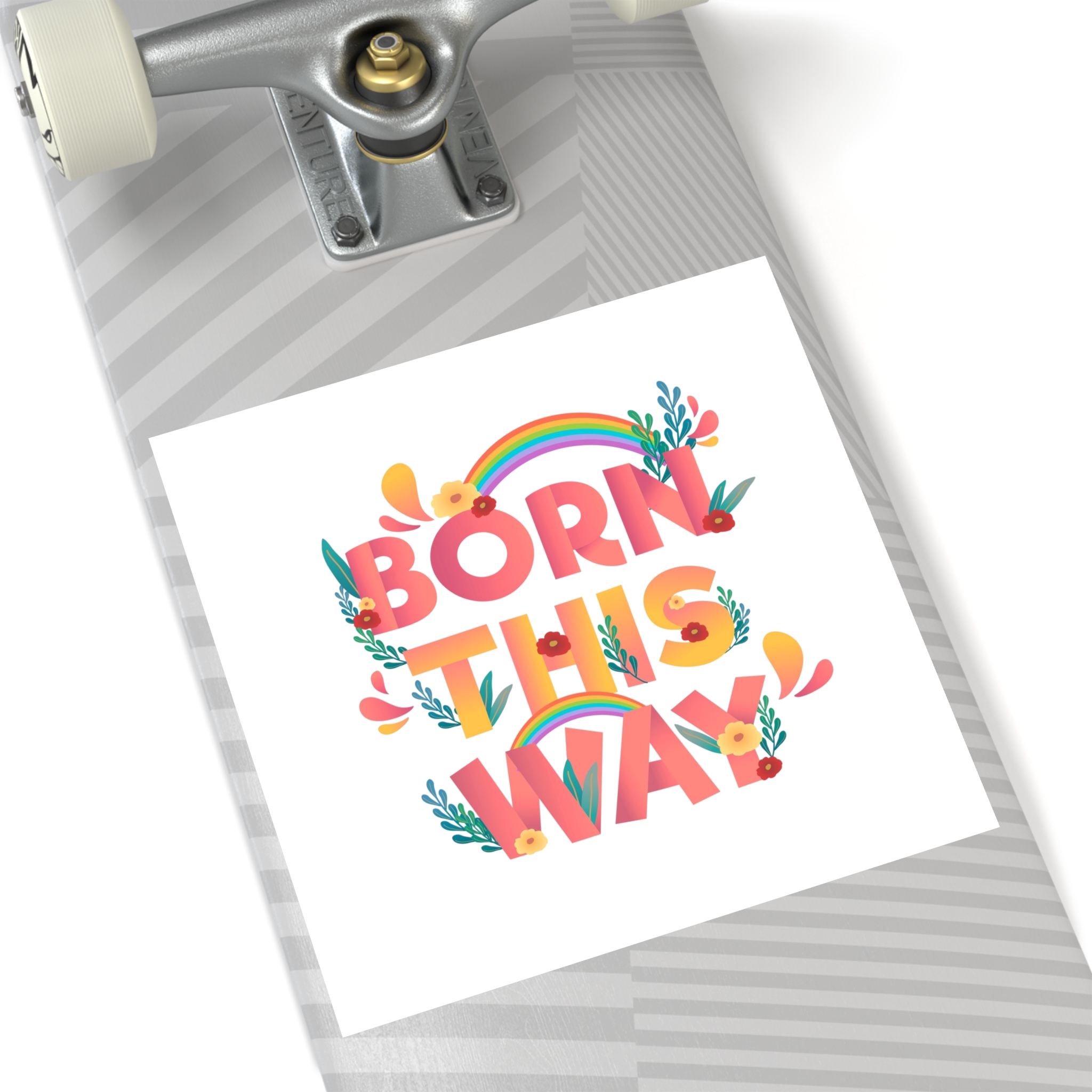 Pride Day Positive Lettering Design Laminate Stickers Square - Image 80