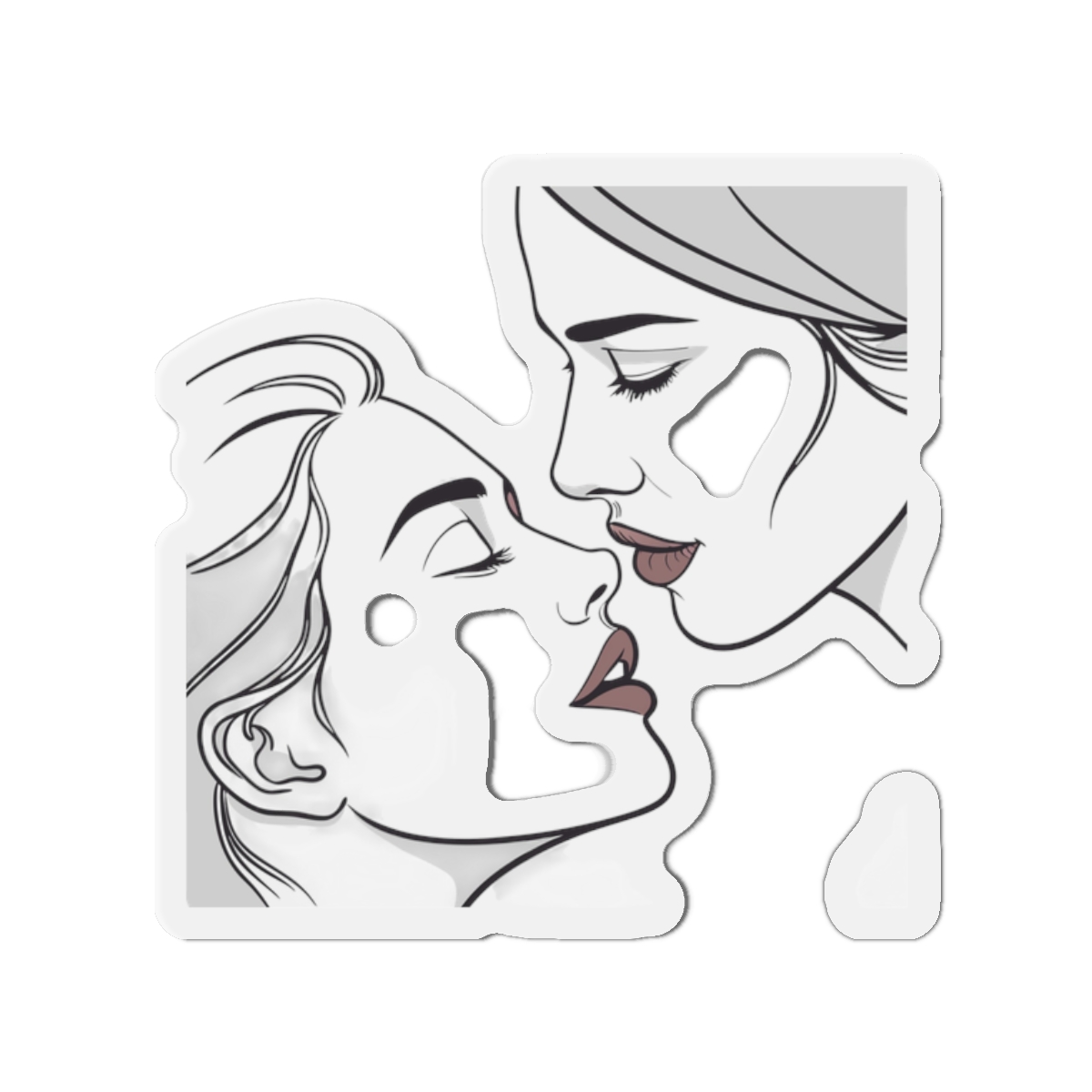 Perfect Lip Set Open Close Smooches Die Cut Magnets