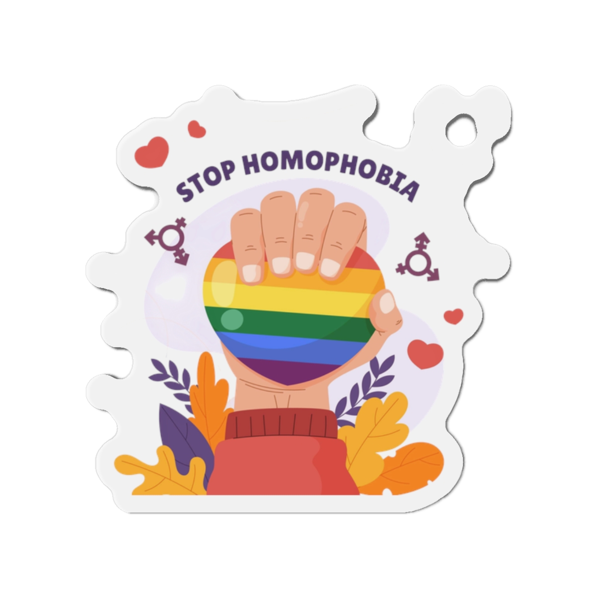Hand Drawn Stop Homophobia Concept Illustrated Die Cut Magnets
