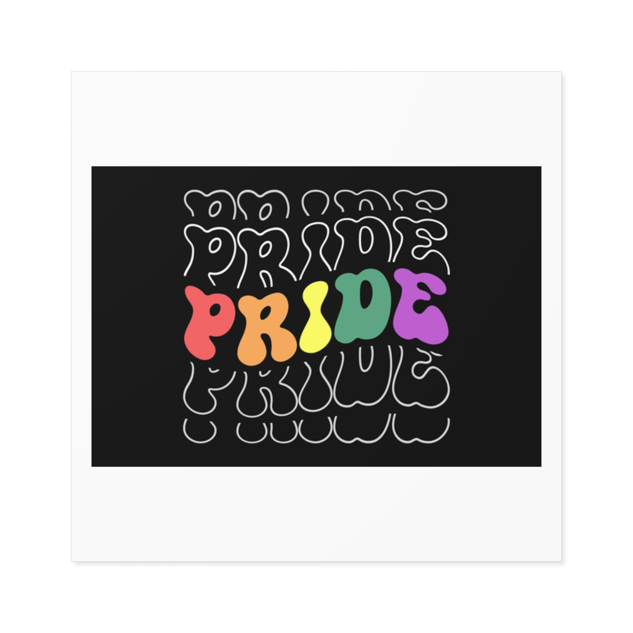 Pride Lgbt Gay Retro Tshirt Design(1) Laminate Stickers Square - Image 13