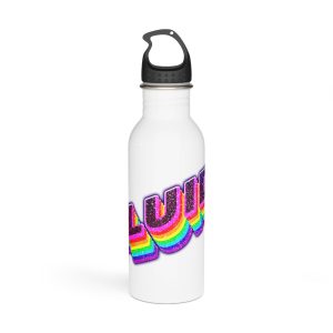 Fluid Word Png Rainbow Lettering Stainless Steel Water Bottle