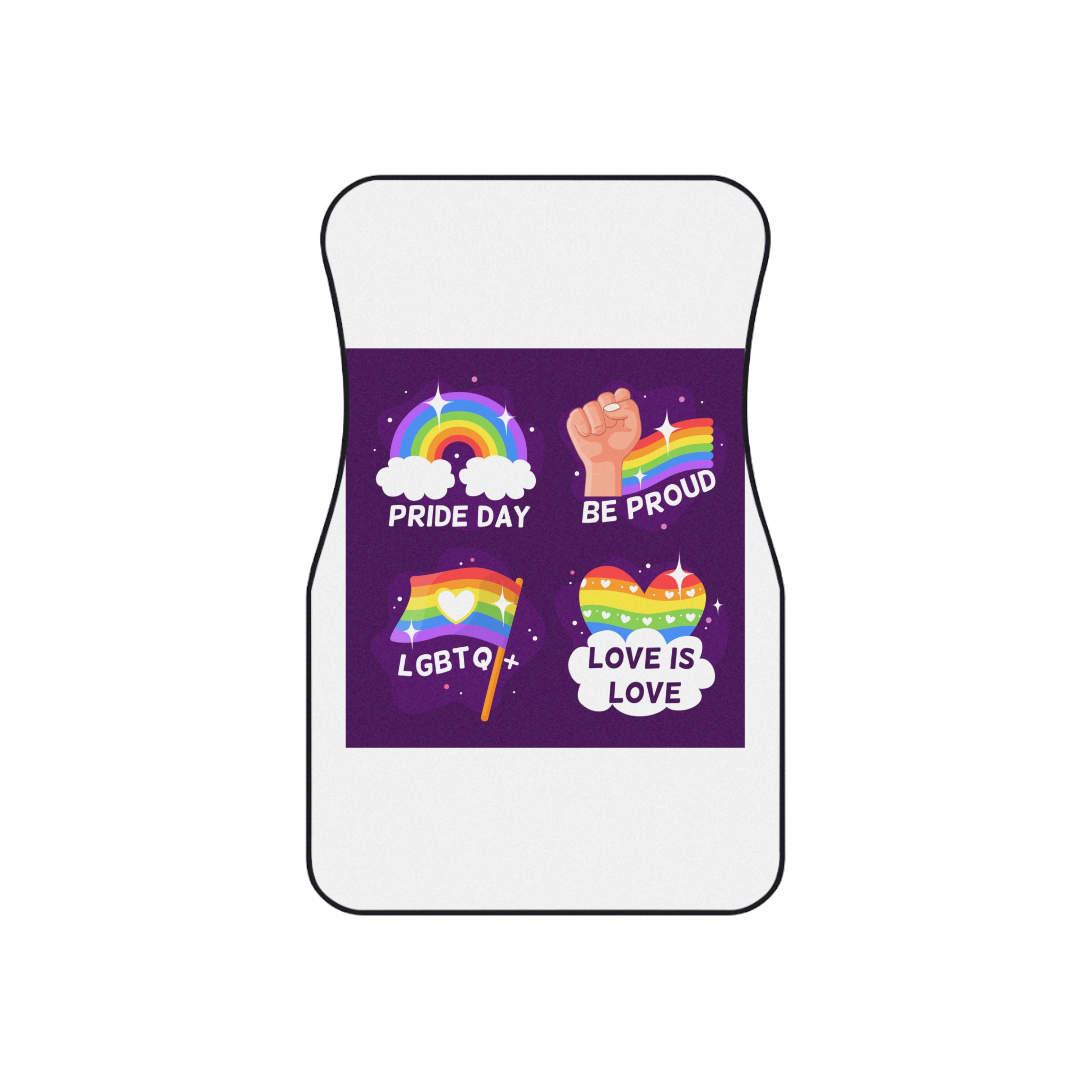 Pride Day Badges Collection Car Mats Set Of 4 - Image 2