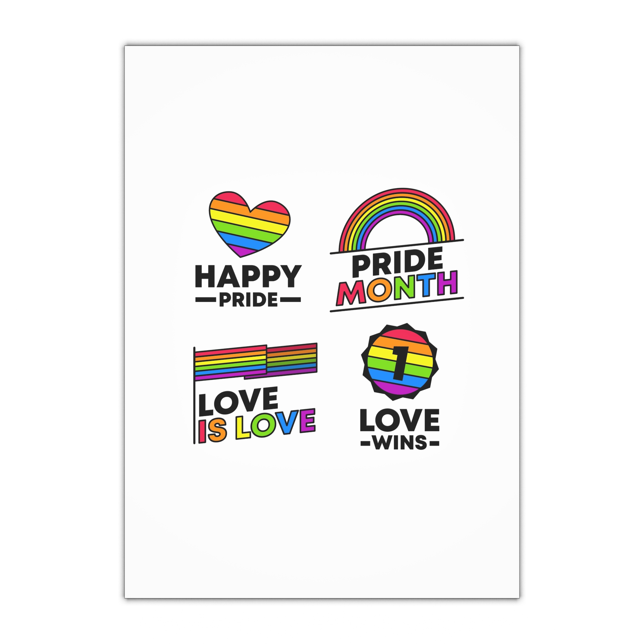 Pride Day Label Collection Gift Wrapping Paper Sheets 1pc