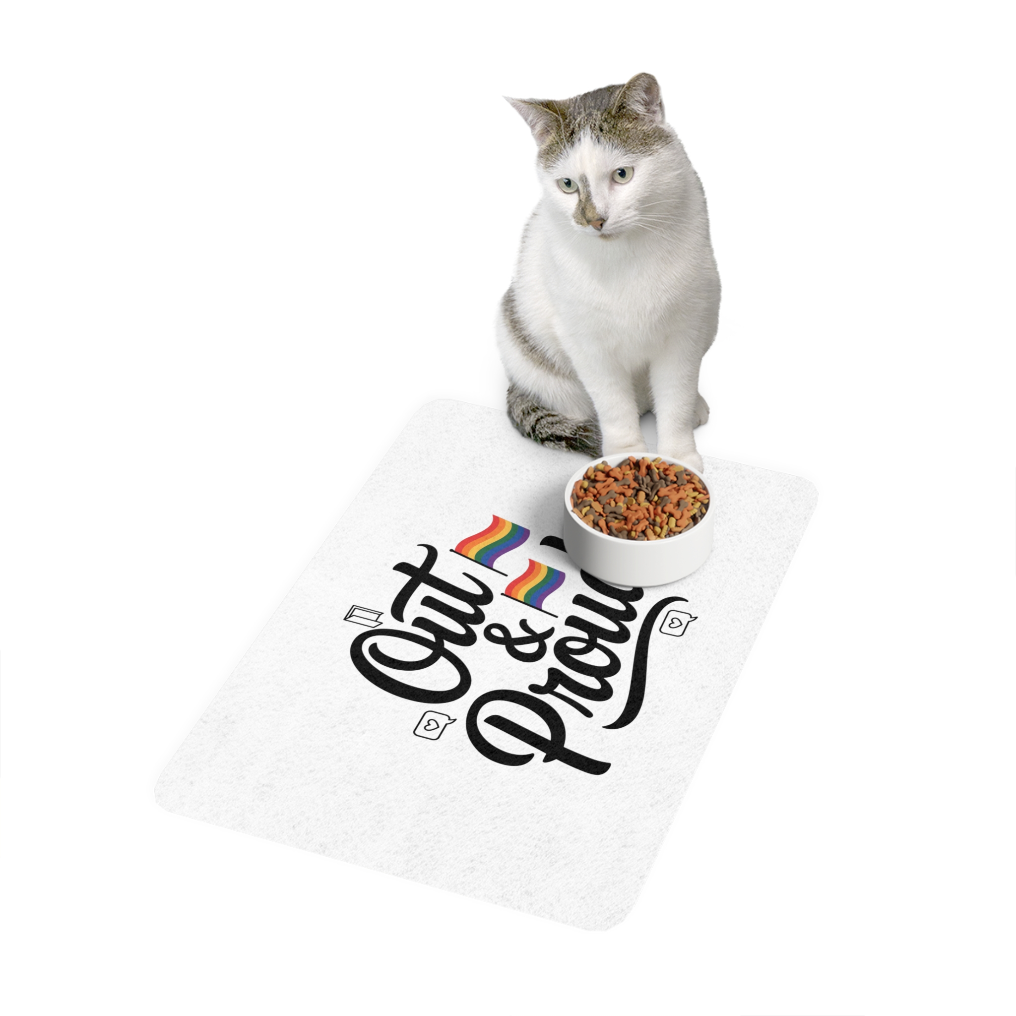 Out Proud T Shirt Design Isolated White Background(1) Pet Food Mat 12x18 - Image 3