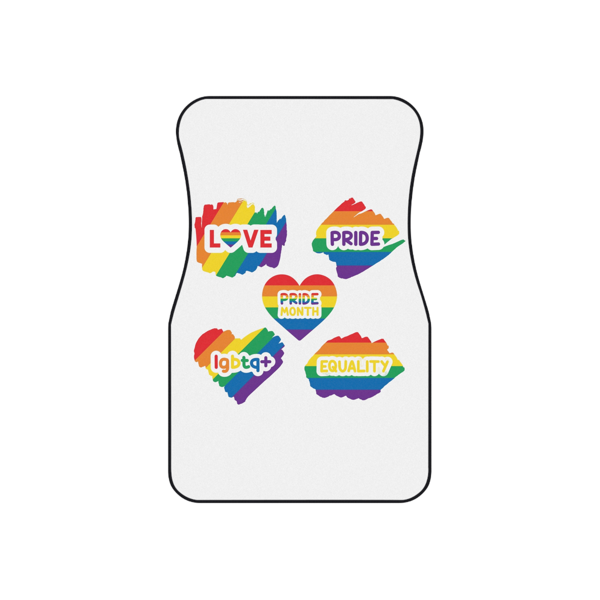 Pride Month Stickers Rainbow Lgbtq Flag Love Equality Car Mats Set Of 4 - Image 2