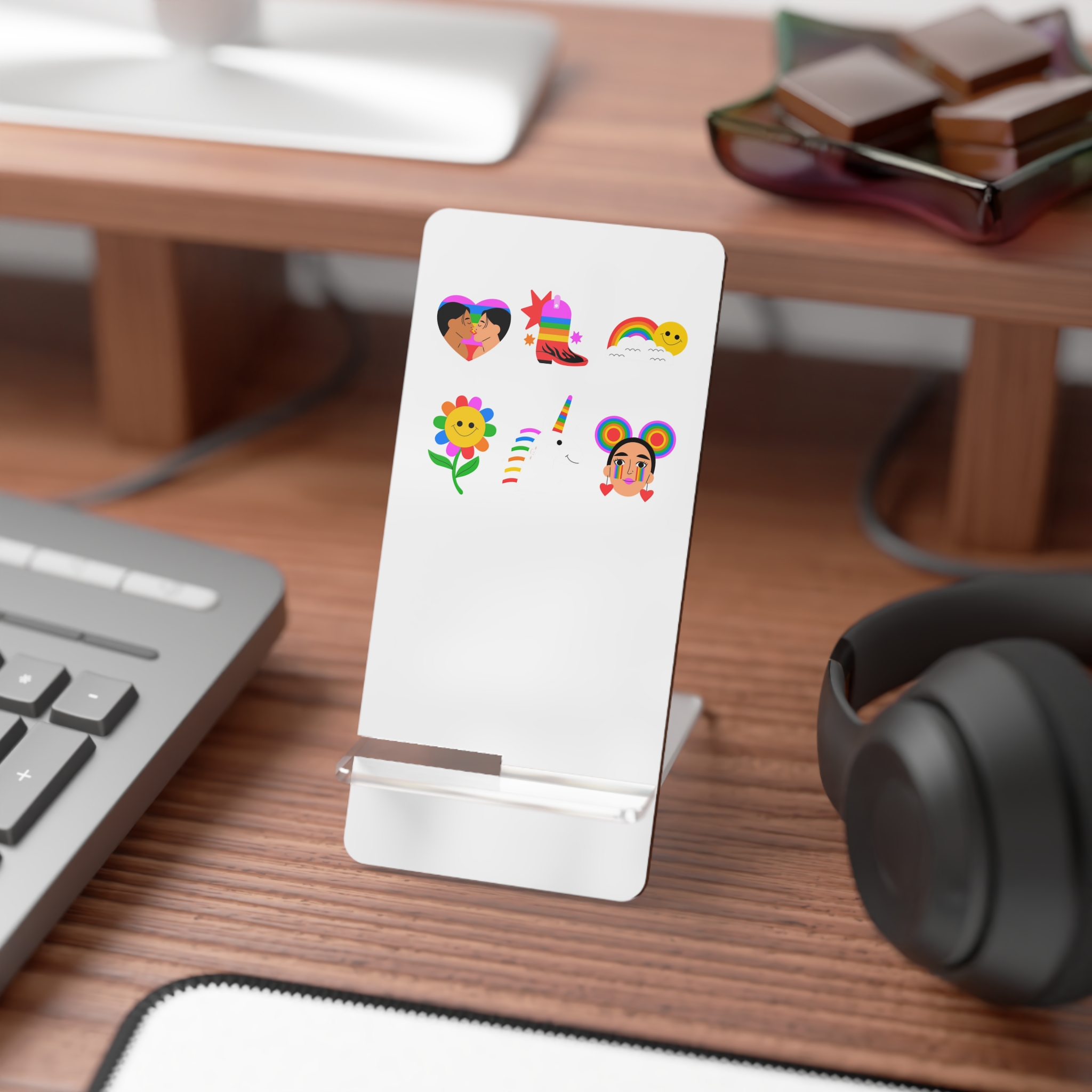 Flat Design Elements Collection Pride Month Celebration Mobile Display Stand For Smartphones - Image 3