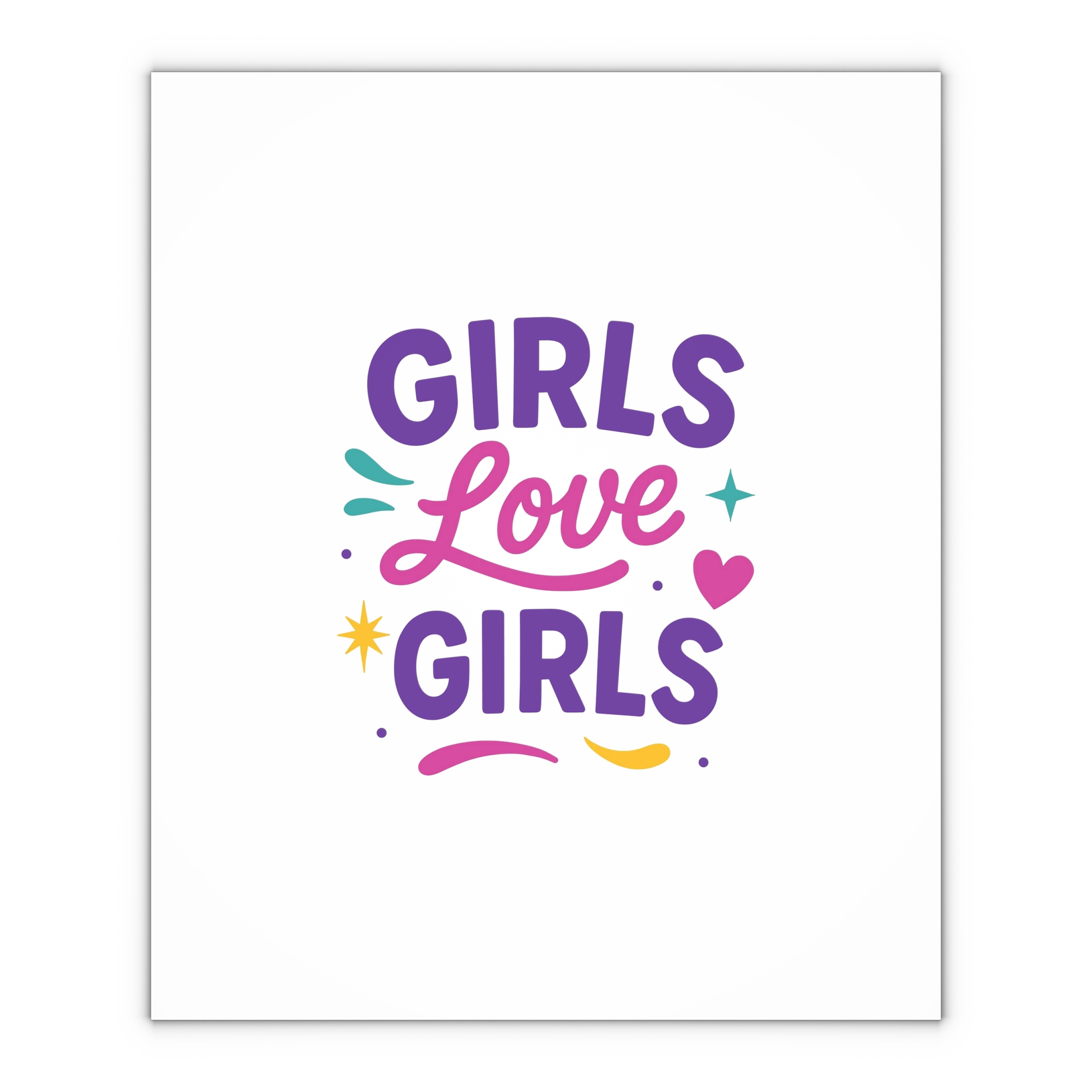 Vibrant Girls Love Girls Vector Illustration Featuring Bold Text Playful Decorative Elements Gift Wrapping Paper Sheets 1pc - Image 4