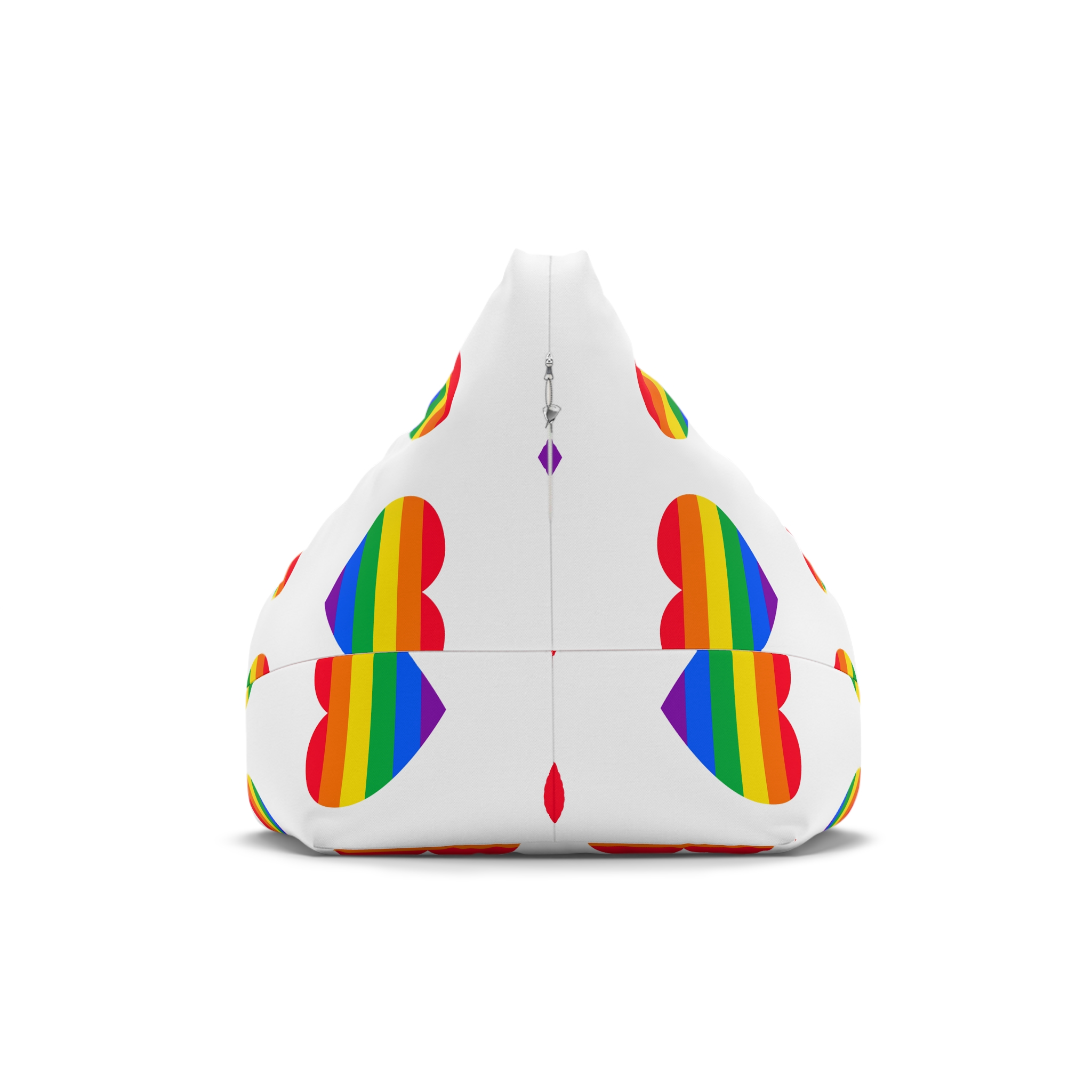 Gay Pride Flat Heart Shape Bean Bag Chair Cover - Image 2
