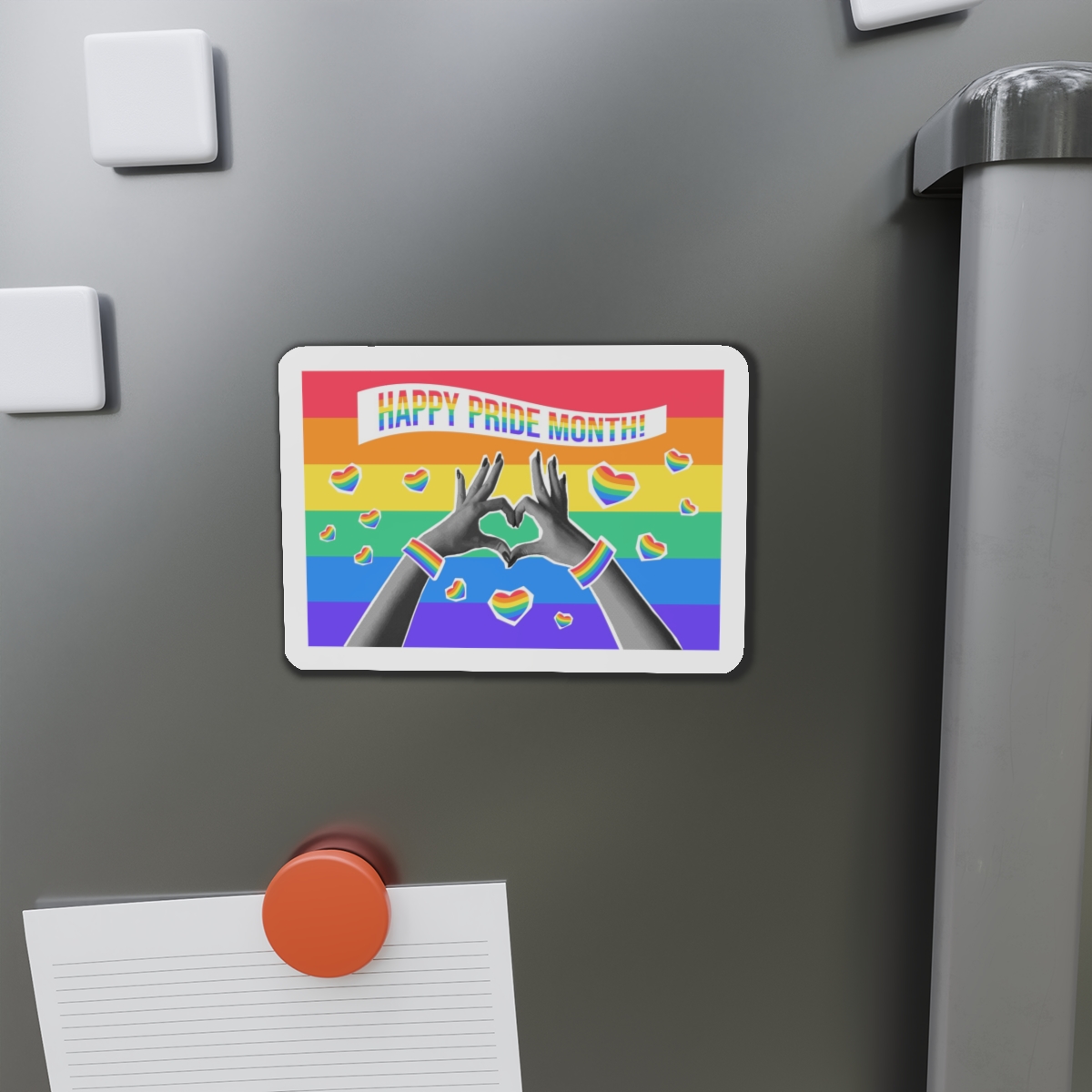 Lgbtq Pride Month Card Y2k Style Trendy Retro Collage Halftone Hands Die Cut Magnets - Image 11