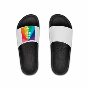 Rainbow Colored Background With All You Need Is Love Concept Pride Month Mens Slide Sandals