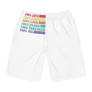 Pride Lgbt Gay Typography T Shirt Design Mens Board Shorts Aop