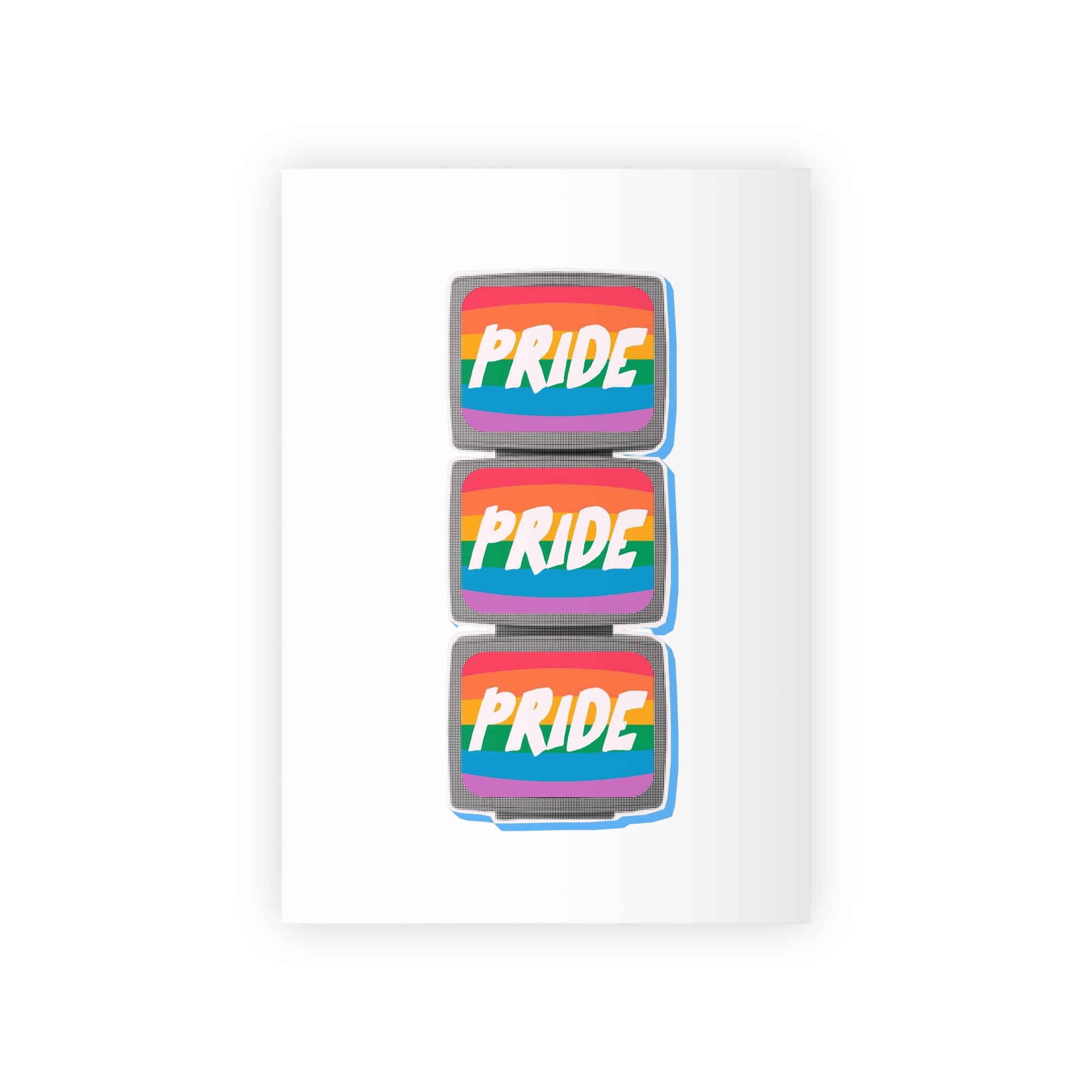 Retro Halftone Tvs With Rainbow Screens Bold Text Perfect Pride Month Activism Designs Gift Wrapping Paper Rolls 1pc