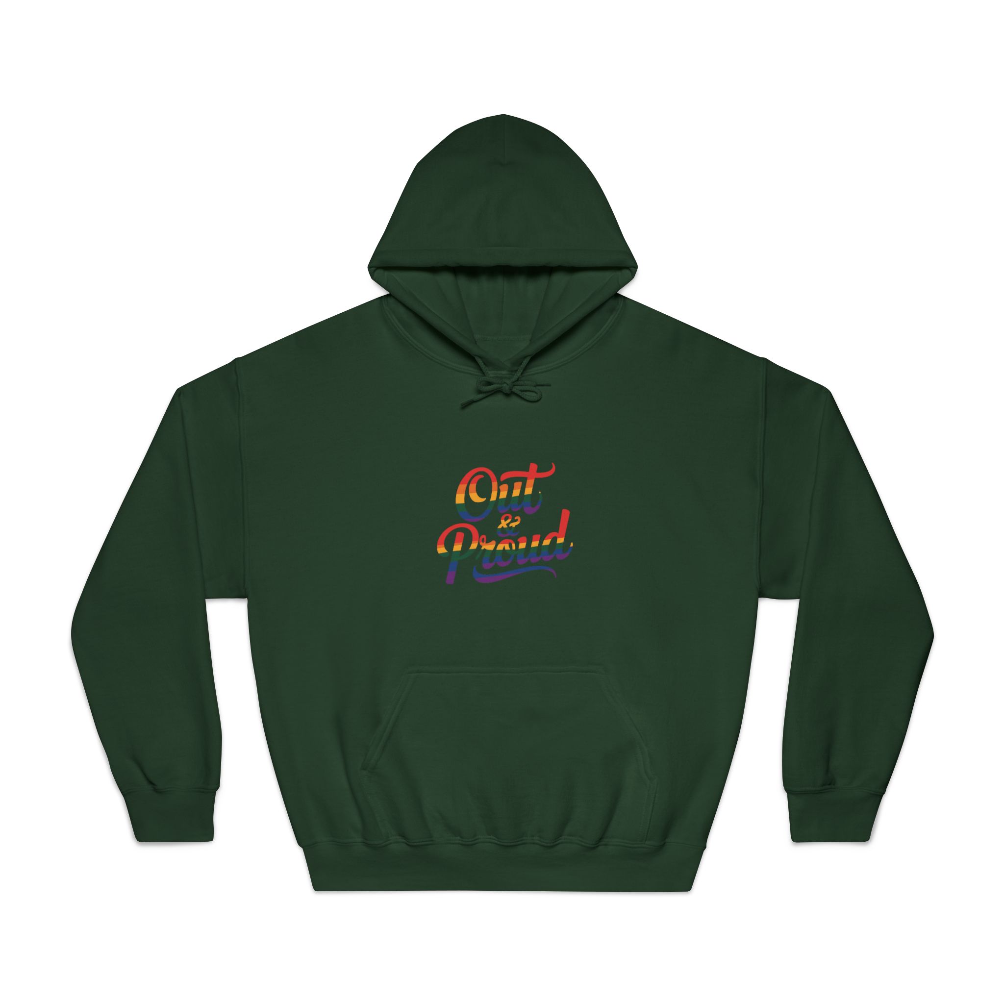 Out Proud T Shirt Design Isolated White Background Unisex Dryblend Hooded Sweatshirt - Image 21