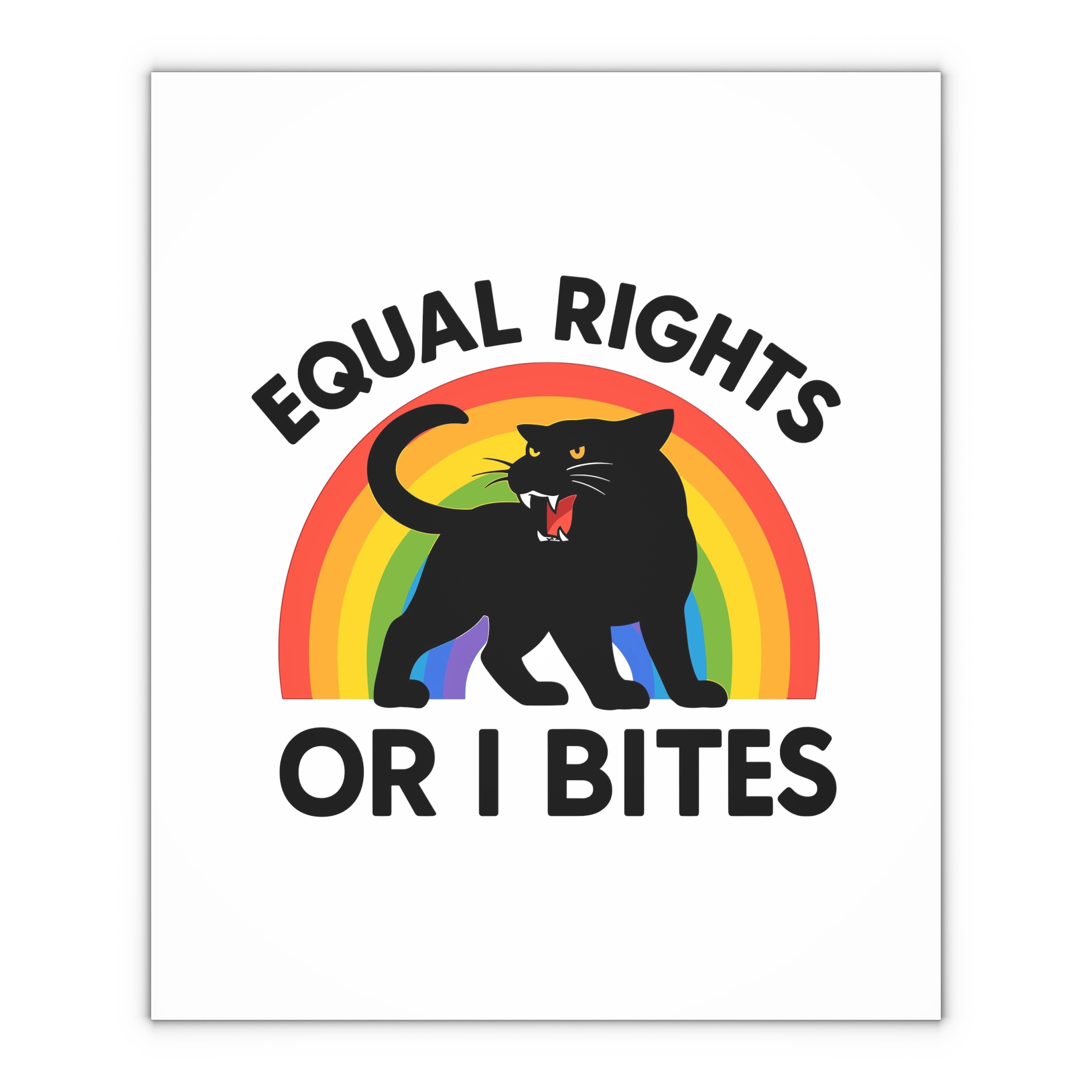 Comfort Colors Equal Rights I Bites Rainbow Cat Gift Wrapping Paper Sheets 1pc - Image 4