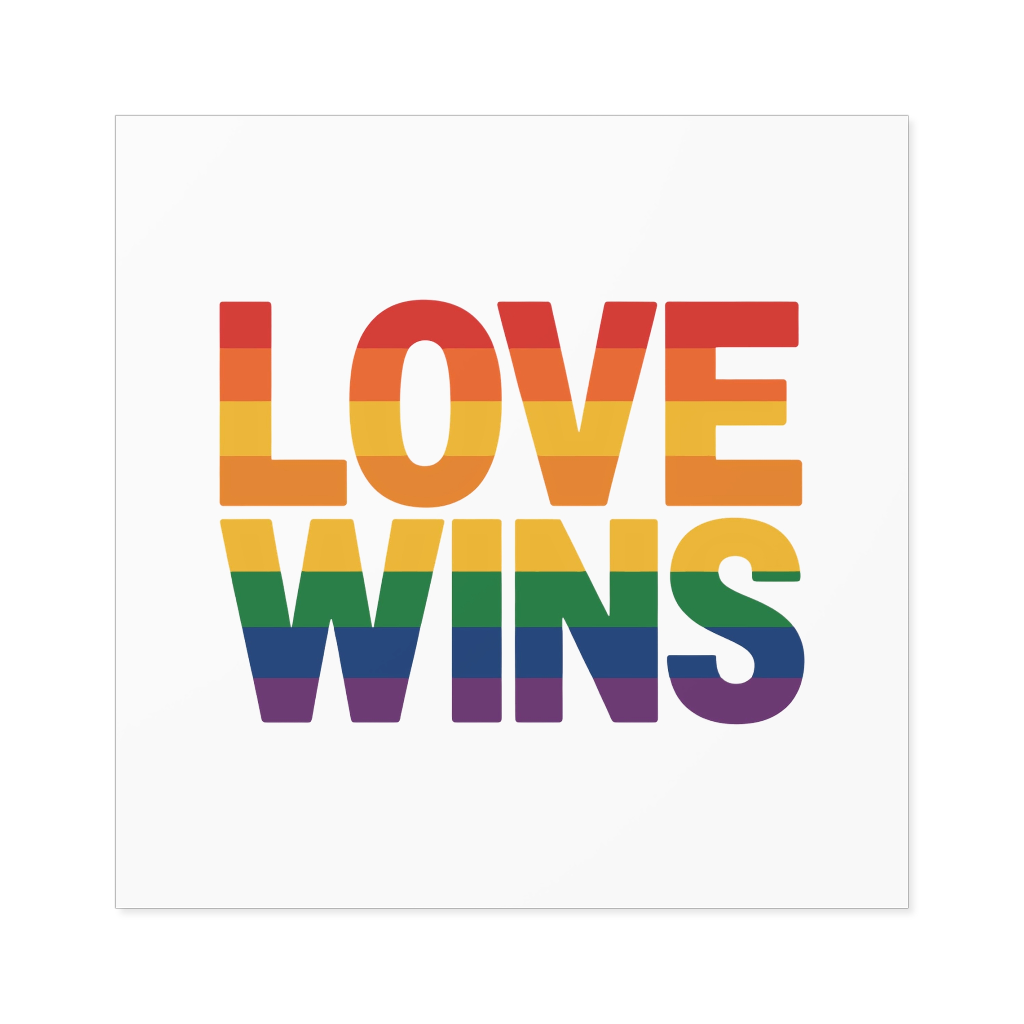 Love Wins Rainbow Pride Message Laminate Stickers Square - Image 49