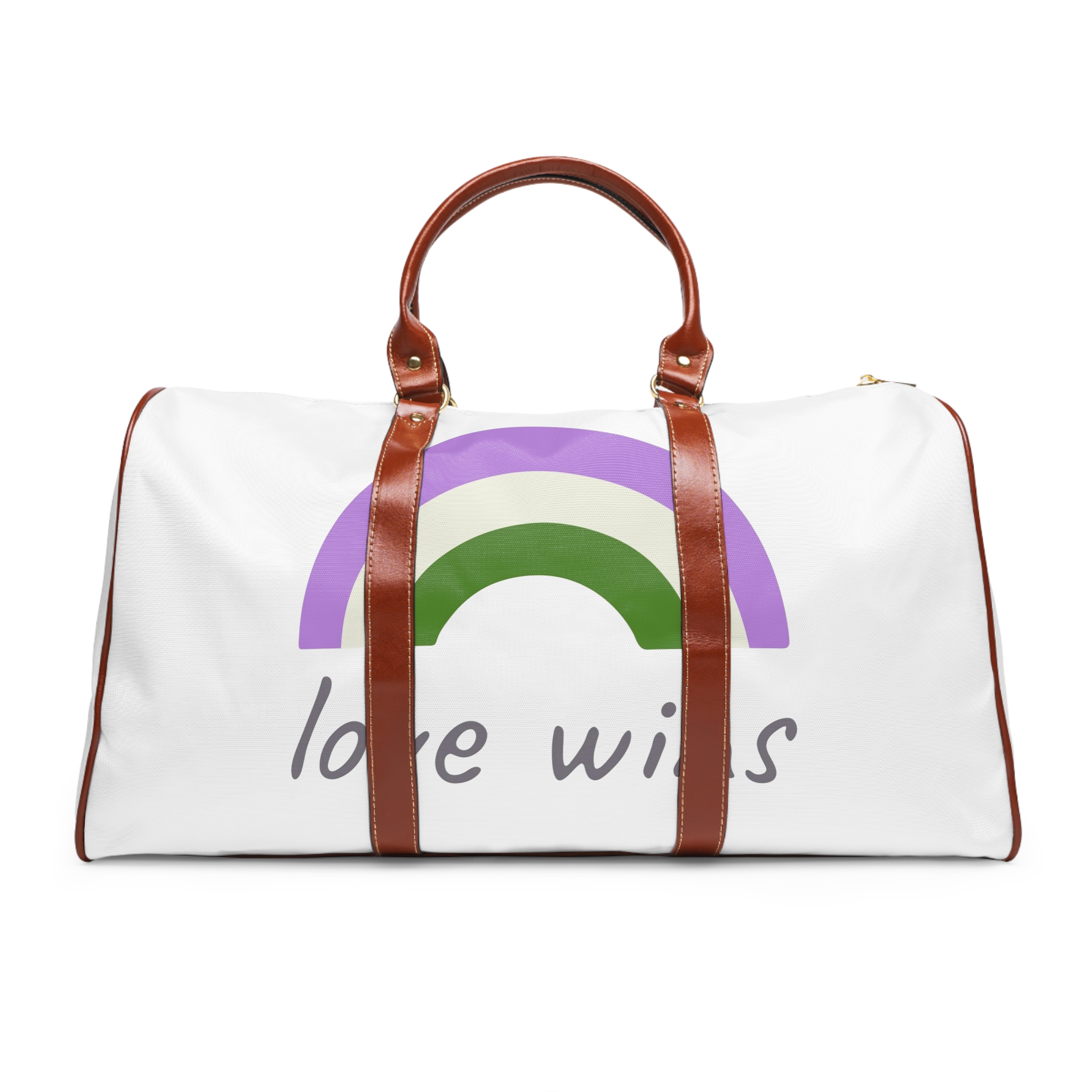 Colorful Rainbow Shape Genderqueer Pride Flag Happy Pride Day Lgbtqia Community Pride Month Vector Hand Drawn Doodle Posters Stickers Logo Cards Waterproof Travel Bag