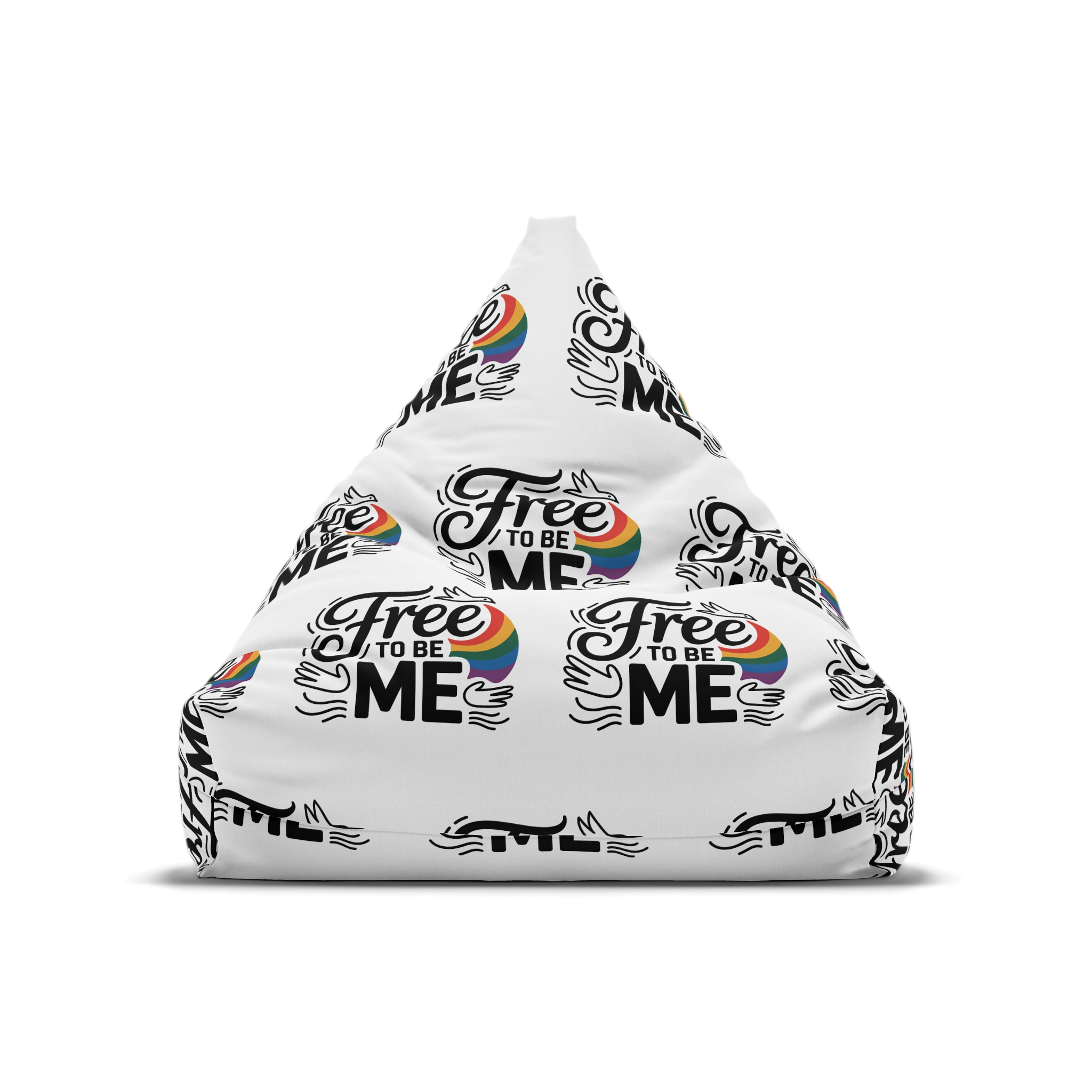 Free Be Me T Shirt Design Isolated White Background Bean Bag Chair Cover - Image 5
