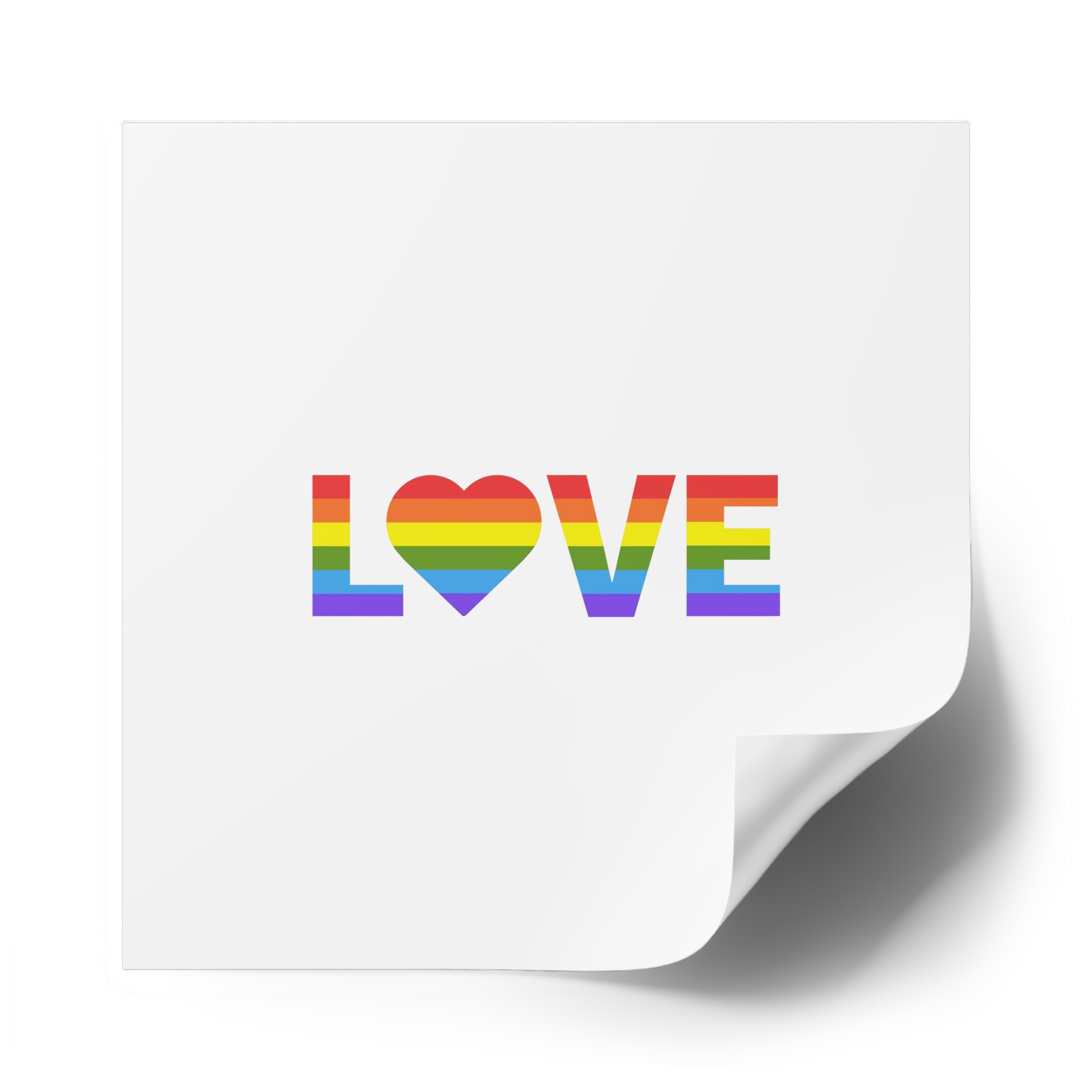 Love With Heart Rainbow Heart Shape Lgbtq Flag White Background Pride Month Laminate Stickers Square - Image 58