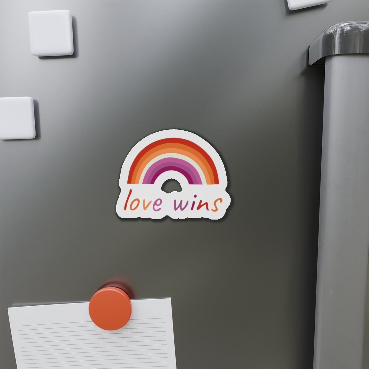 Colorful Rainbow Shape Lesbian Pride Flag Happy Pride Day Lgbtqia Community Pride Month Vector Hand Drawn Doodle Posters Stickers Logo Cards (1) Die Cut Magnets - Image 11