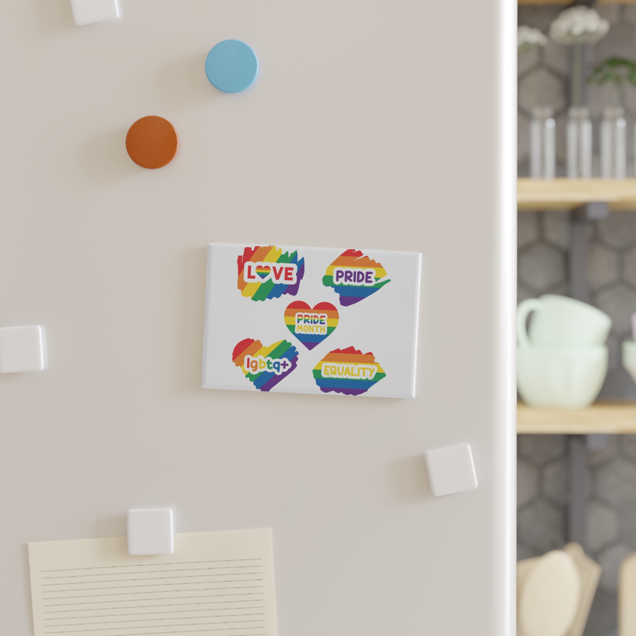 Pride Month Stickers Rainbow Lgbtq Flag Love Equality Button Magnet Rectangle 1 And 10 Pcs - Image 3