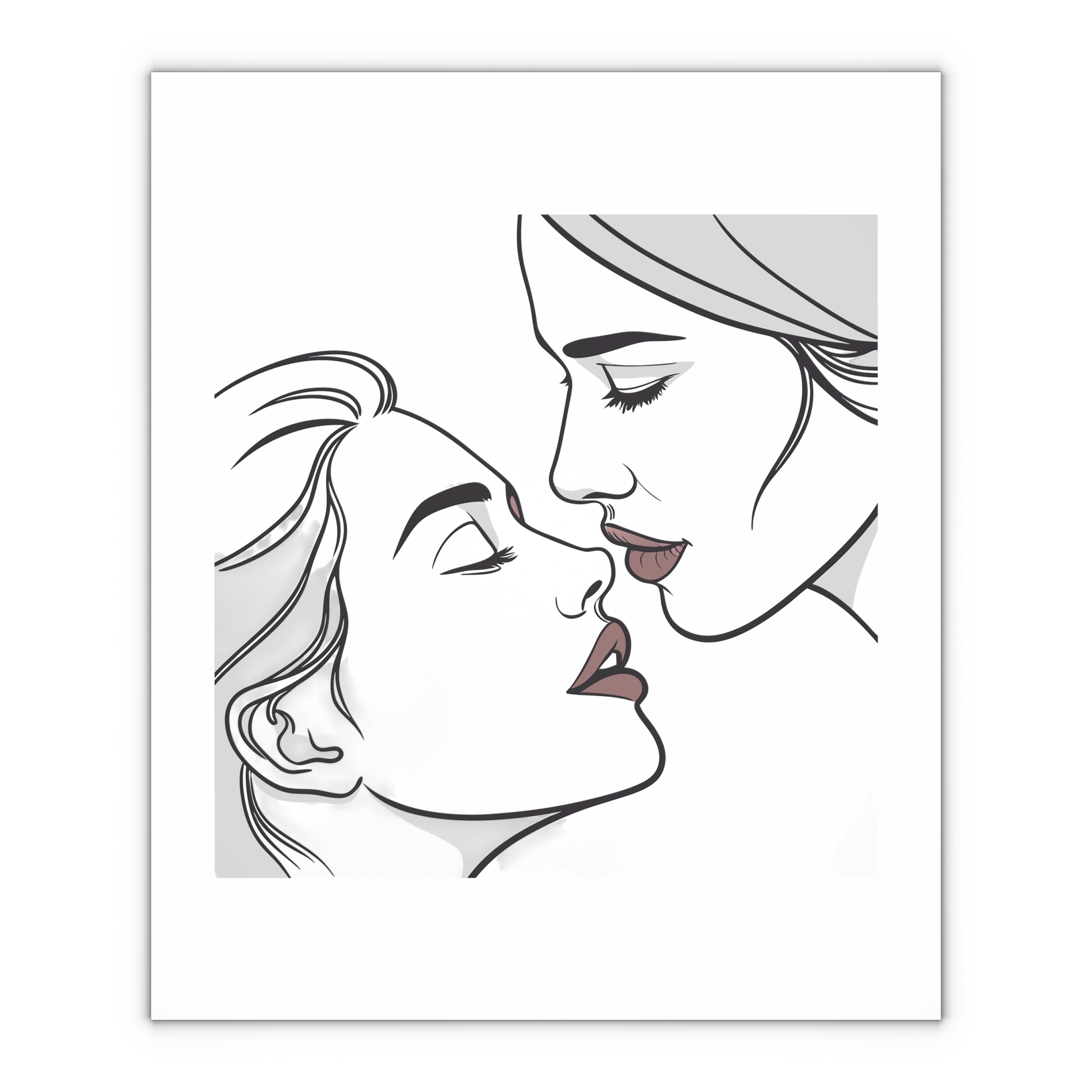 Perfect Lip Set Open Close Smooches Gift Wrapping Paper Sheets 1pc - Image 4