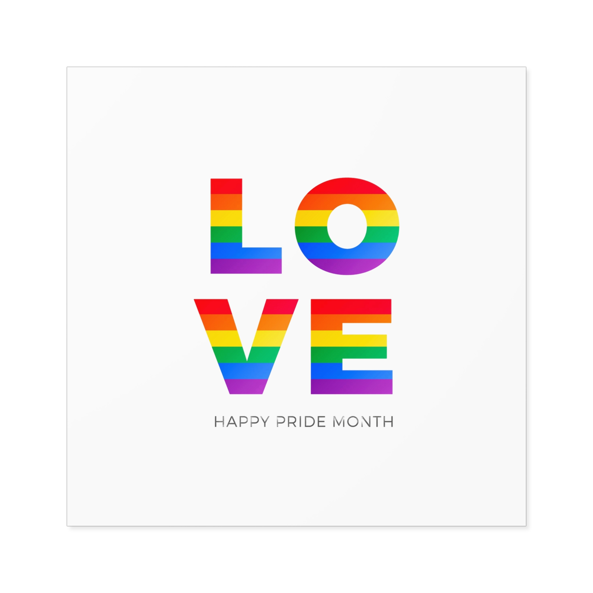 Love Word With Gay Pride Flag Laminate Stickers Square - Image 45