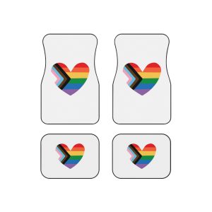 Vector Lgbt Lgbtqia New Flag Rainbow Heart Car Mats Set Of 4