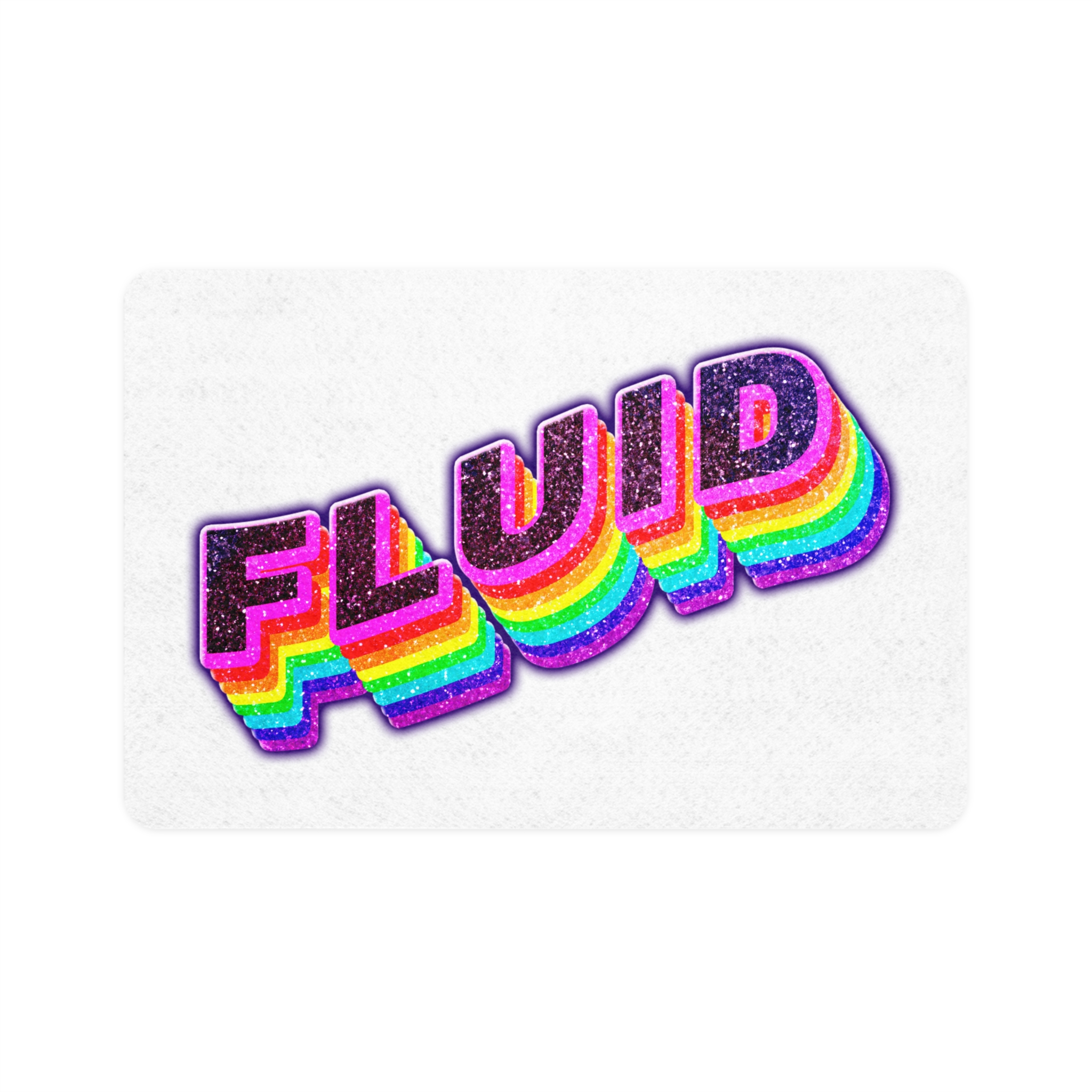 Fluid Word Png Rainbow Lettering Pet Food Mat 12x18