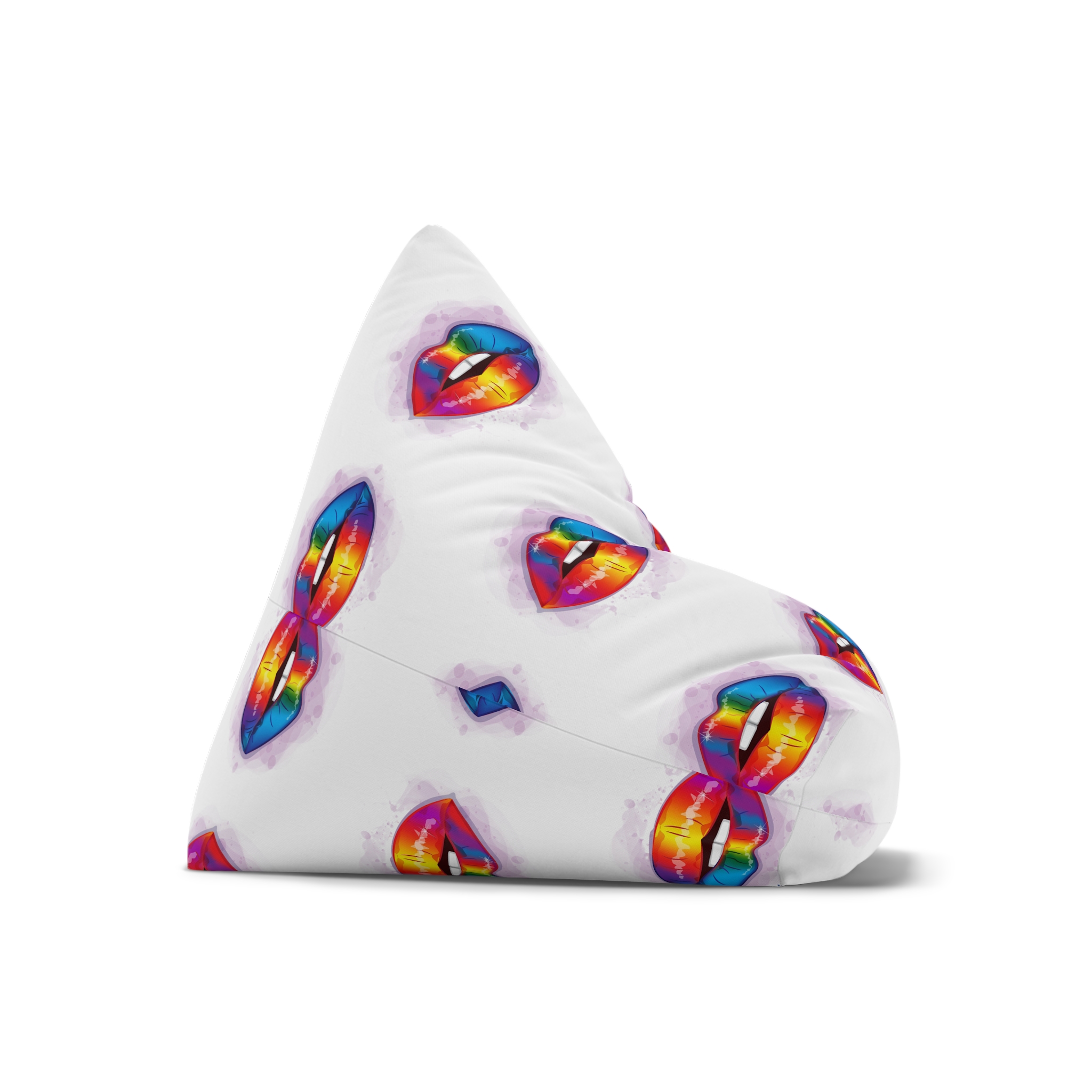 Rainbow Lips Lgbt Beautiful Fashionable Realistic Realistic Watercolor Style Print Vector Bean Bag Chair Cover - Image 7