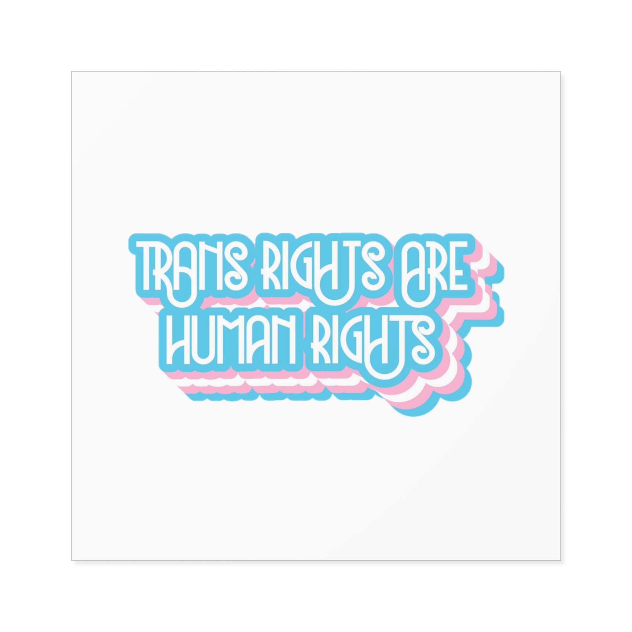 Pride Day Lettering With Human Rights Laminate Stickers Square - Image 25