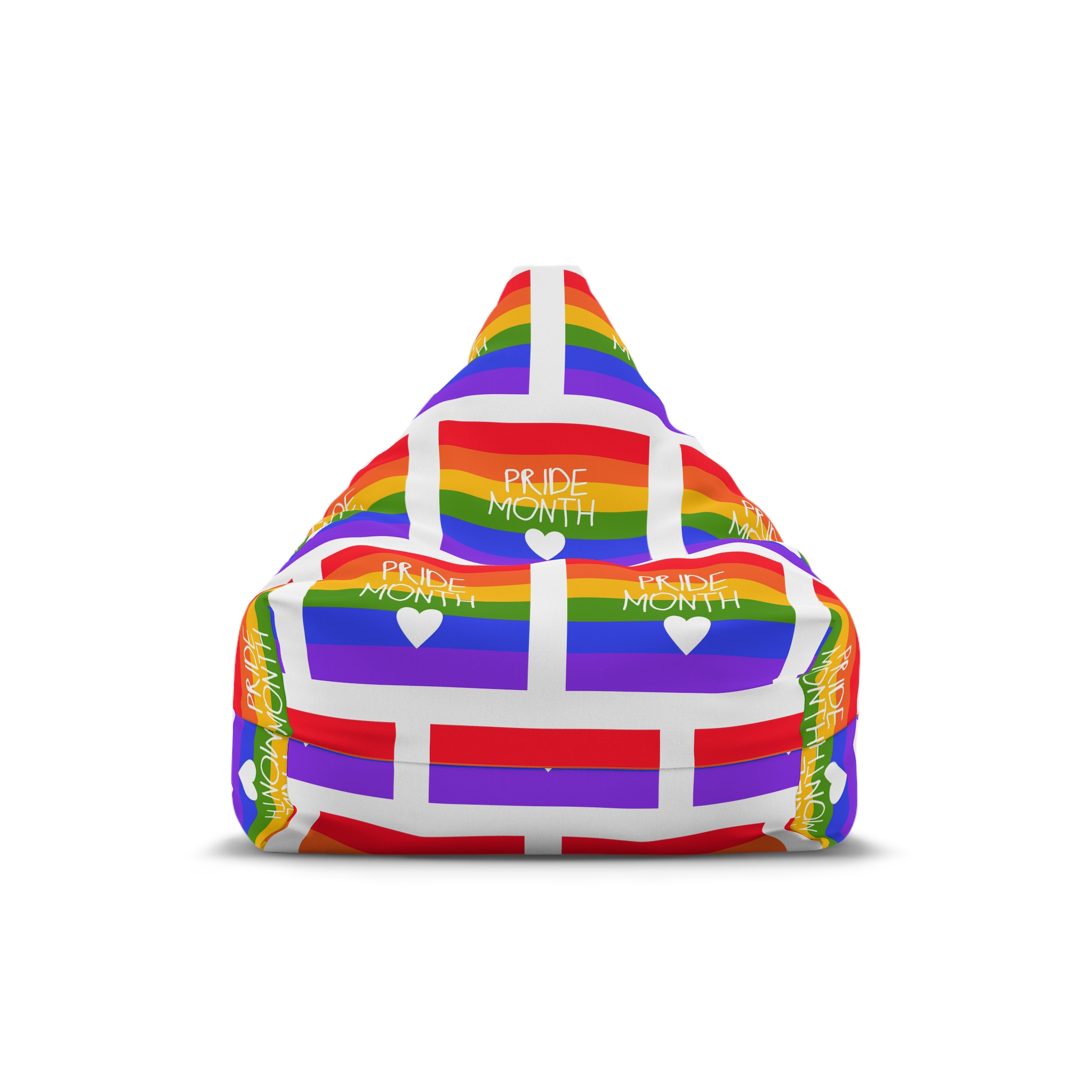 Cute Simple Banner Pride Month Symbols Pride Month With Lgbtq Flag Colours Bean Bag Chair Cover