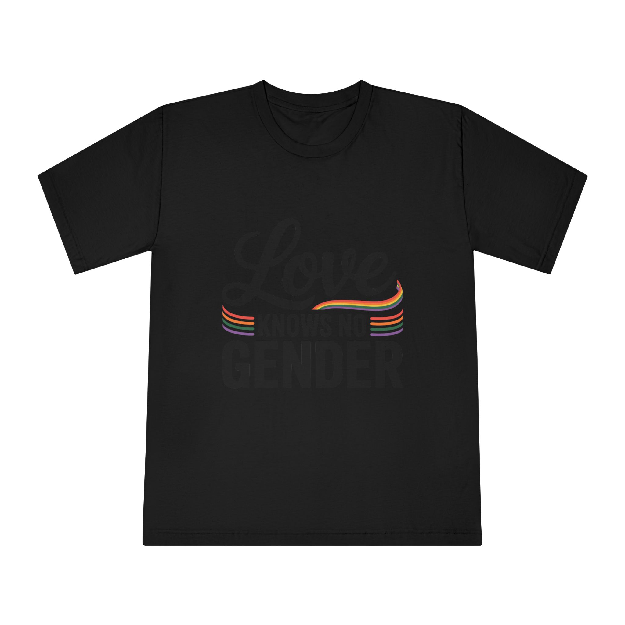 Love Knows No Gender T Shirt Design Isolated White Background 2 - Unisex Classic Crewneck T Shirt - Image 5