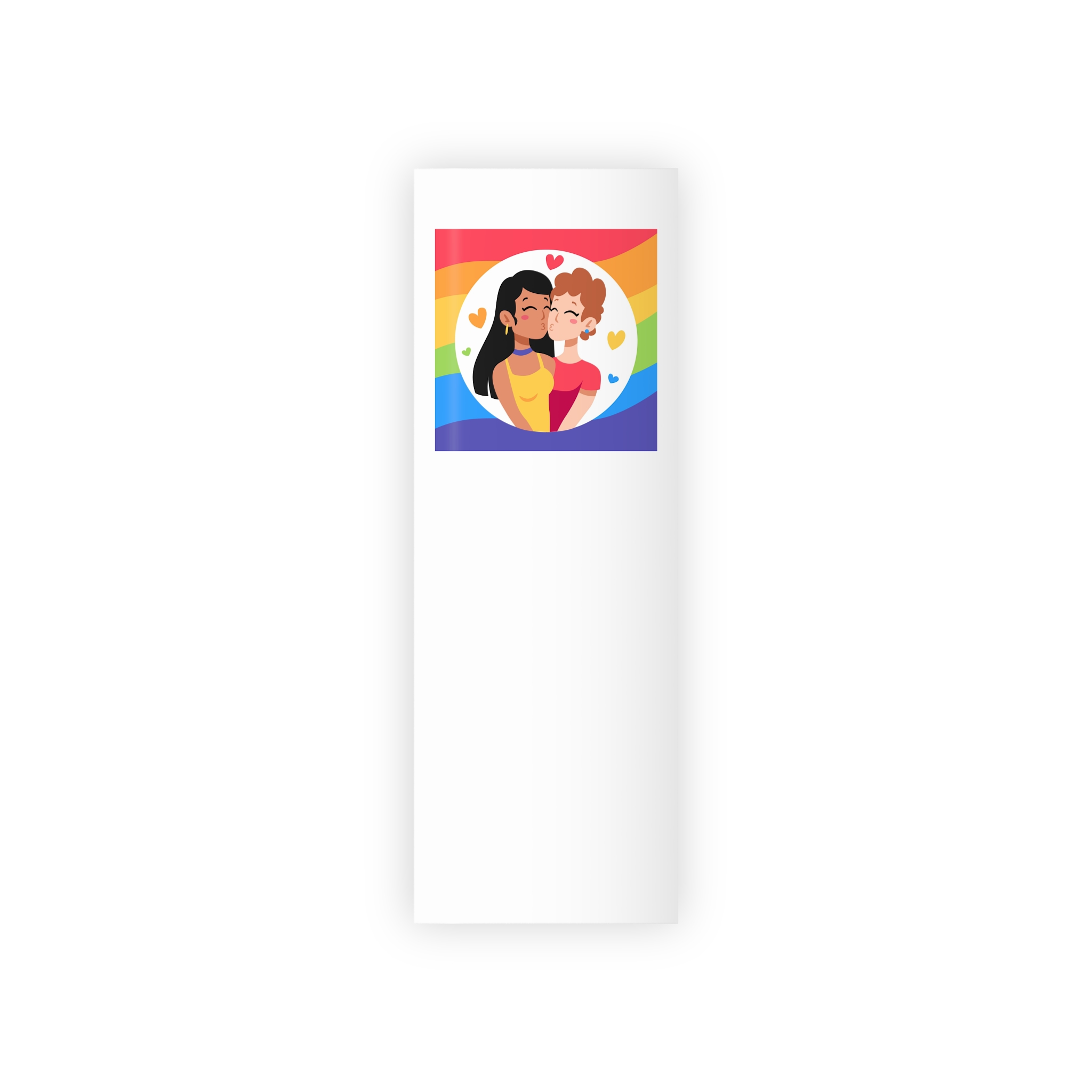 Lesbian Couple Kiss Hand Drawn Style Gift Wrapping Paper Rolls 1pc - Image 5