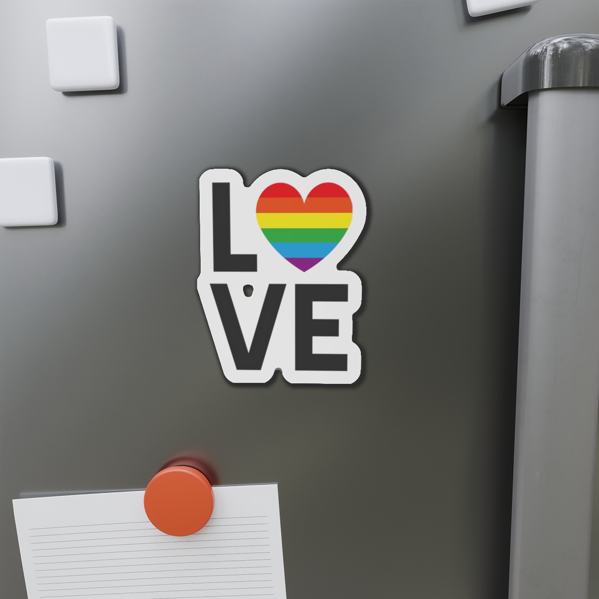 Vector Lgbt Rainbow Flag Love Lettering Isolated White Background Die Cut Magnets - Image 11