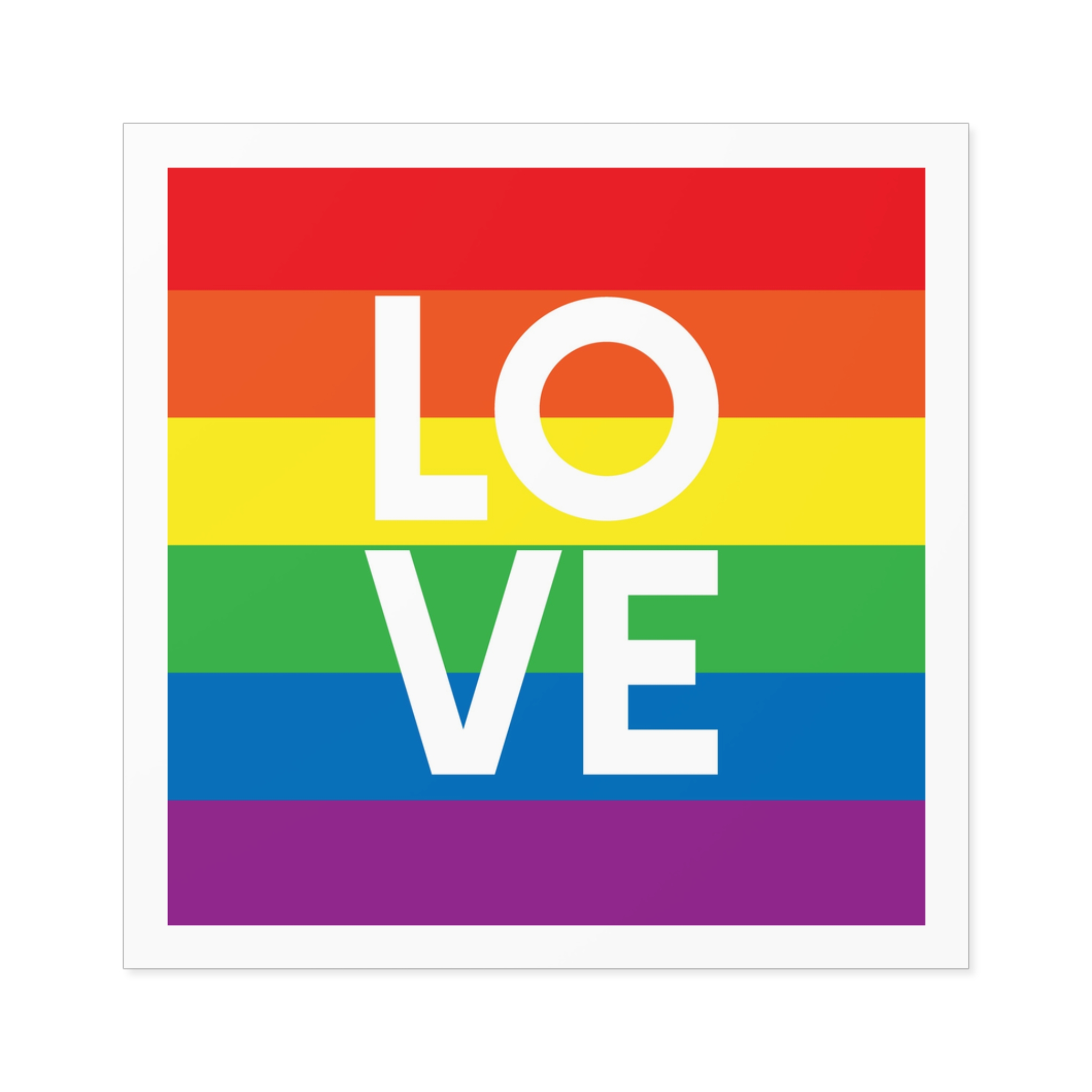 Love Lgbt Squere White Laminate Stickers Square - Image 17