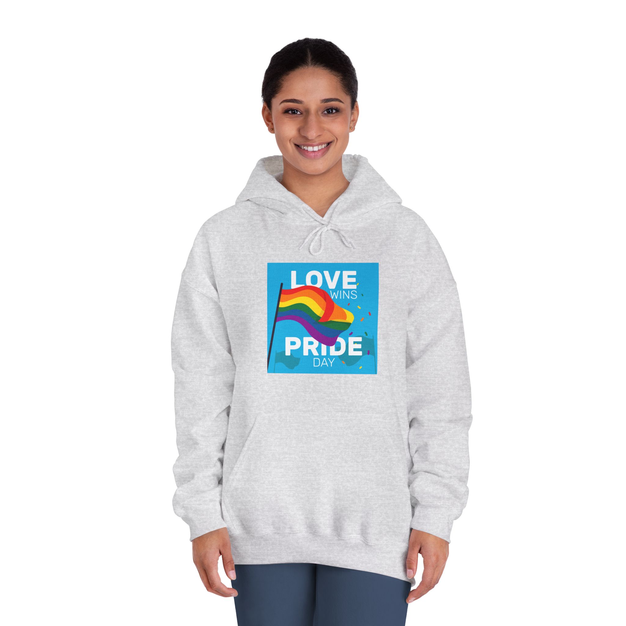 Pride Day Event With Rainbow Flag Unisex Dryblend Hooded Sweatshirt - Image 8