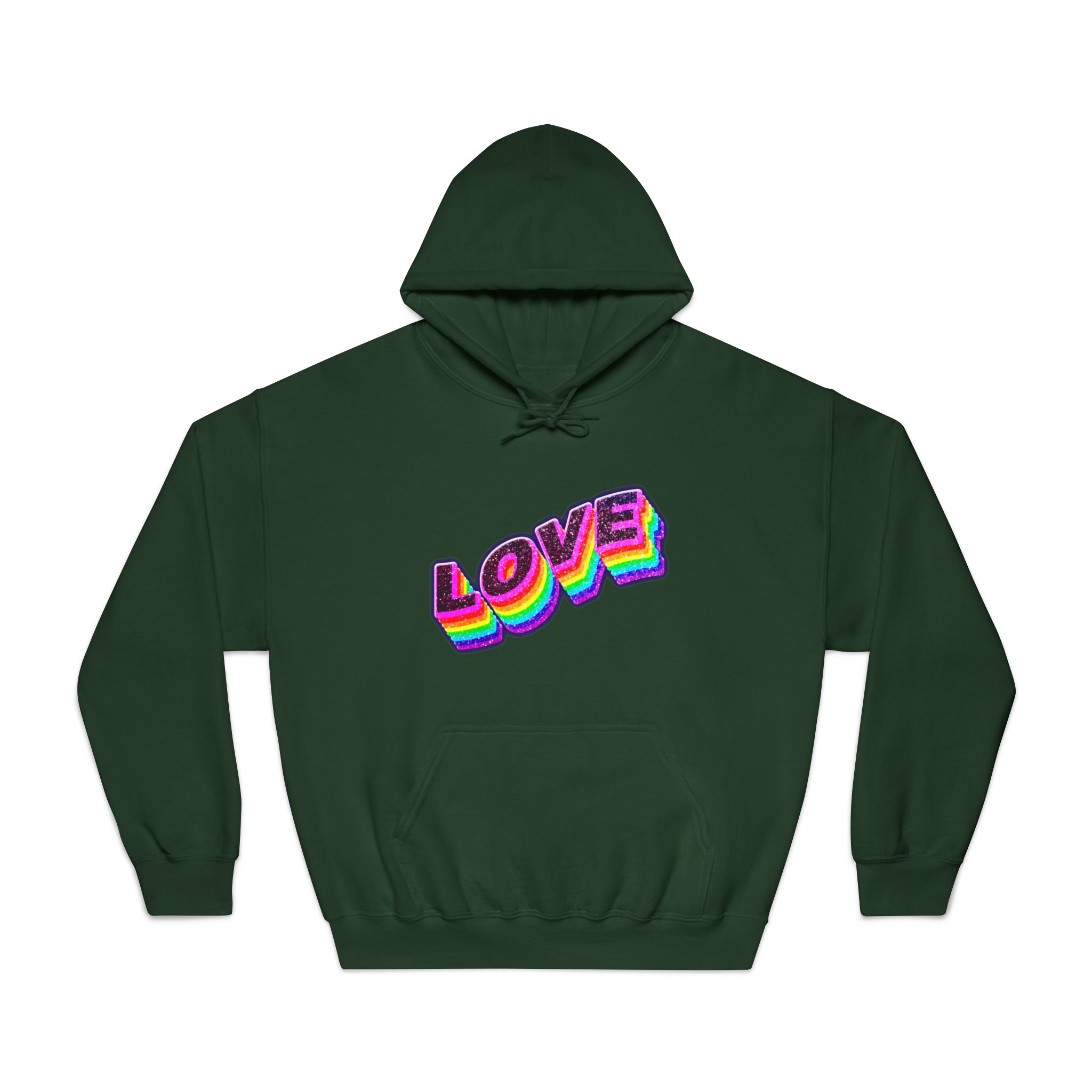 Love Png Word Rainbow Typography Unisex Dryblend Hooded Sweatshirt - Image 21