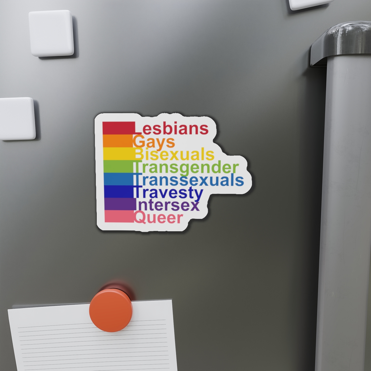 Lgbt Concept Motivating Phrase Colors Rainbow Decoding Abbreviations Lgbt Lesbian Gay Bisexual Transgender Transsexual Travesty Intersex Queer Die Cut Magnets - Image 11