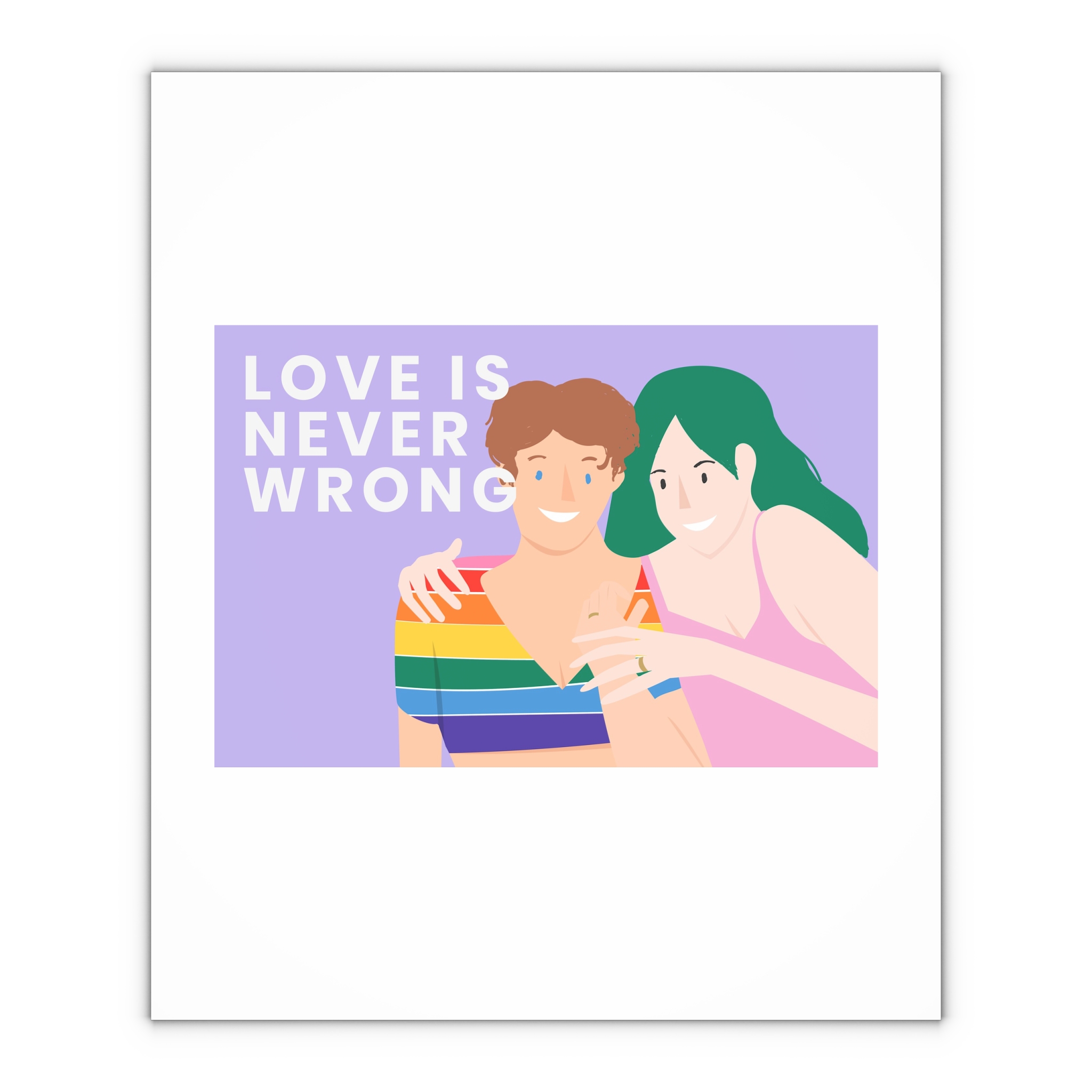 Lgbtq Gay Couple Banner Template Pride Month Gift Wrapping Paper Sheets 1pc - Image 4