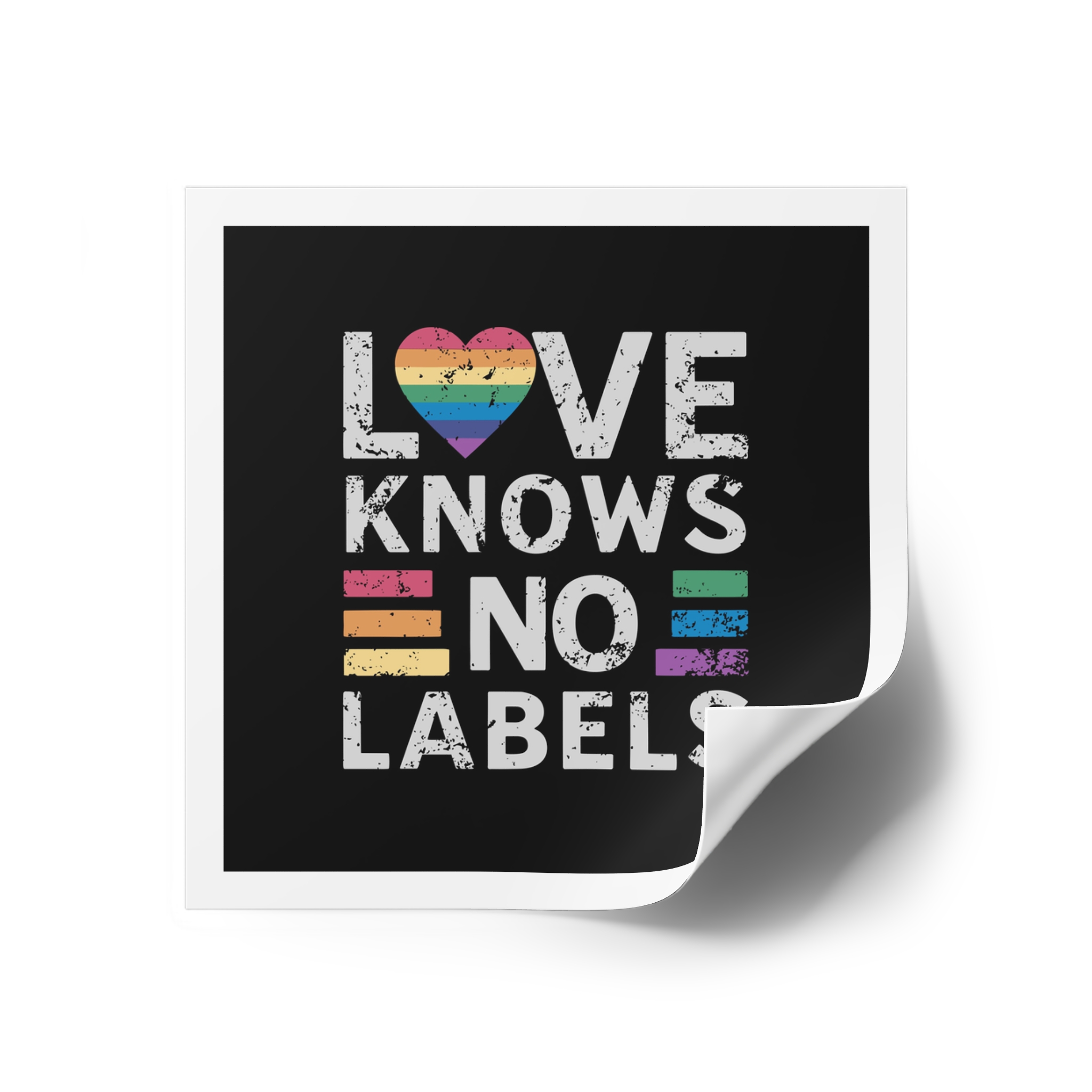 Love Knows No Labels Happy Pride Month Laminate Stickers Square - Image 30