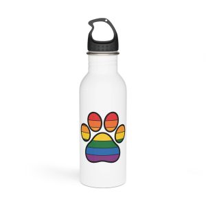 Rainbow Paw Print Symbol Pride Diversity Stainless Steel Water Bottle
