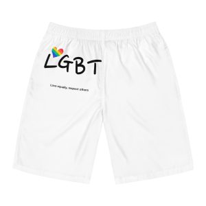 Love Letter Pride Rainbow Lettering Text Writing Pattern Freedom Love Heart Homo Colors Flag Parade(3) Mens Board Shorts Aop