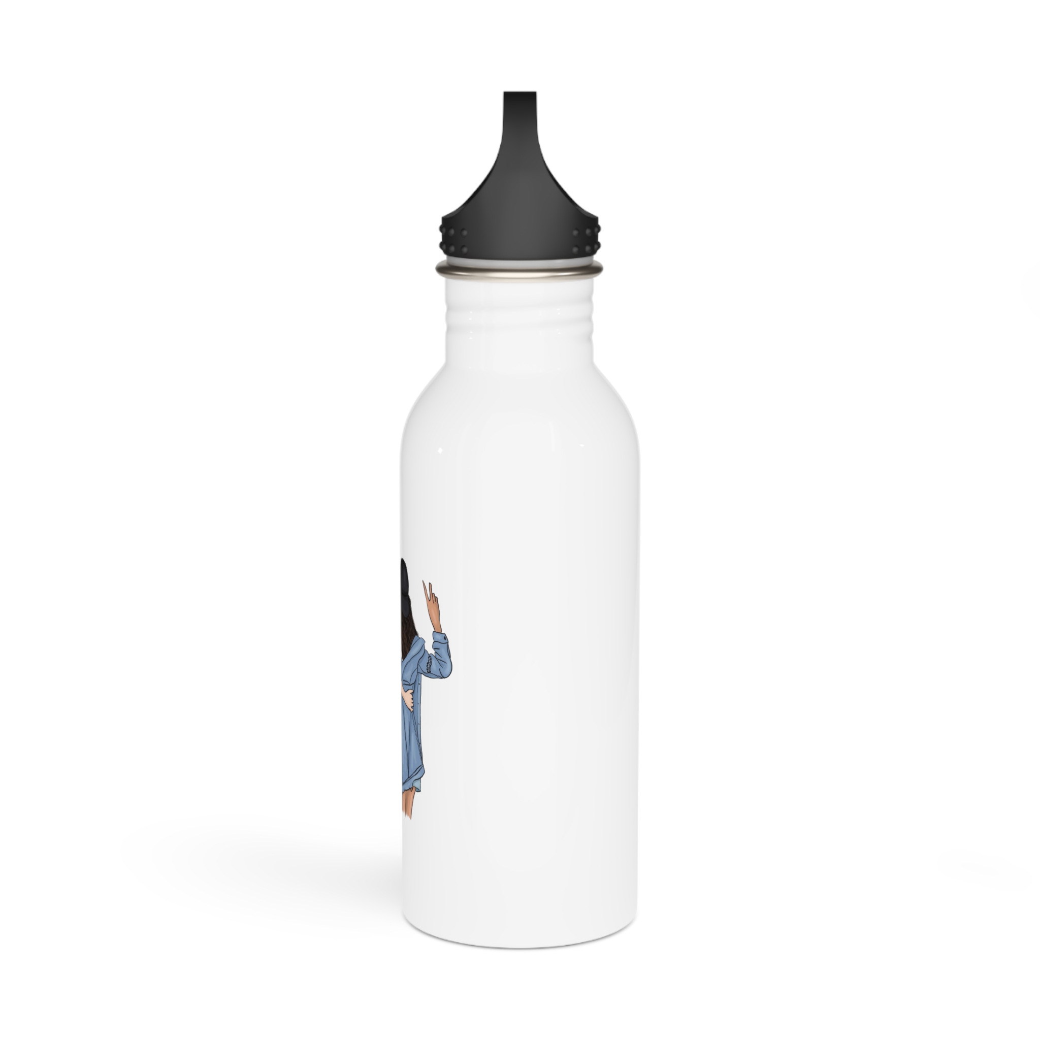 Friends Stand With Their Backs Stainless Steel Water Bottle - Image 4