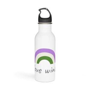 Colorful Rainbow Shape Genderqueer Pride Flag Happy Pride Day Lgbtqia Community Pride Month Vector Hand Drawn Doodle Posters Stickers Logo Cards Stainless Steel Water Bottle