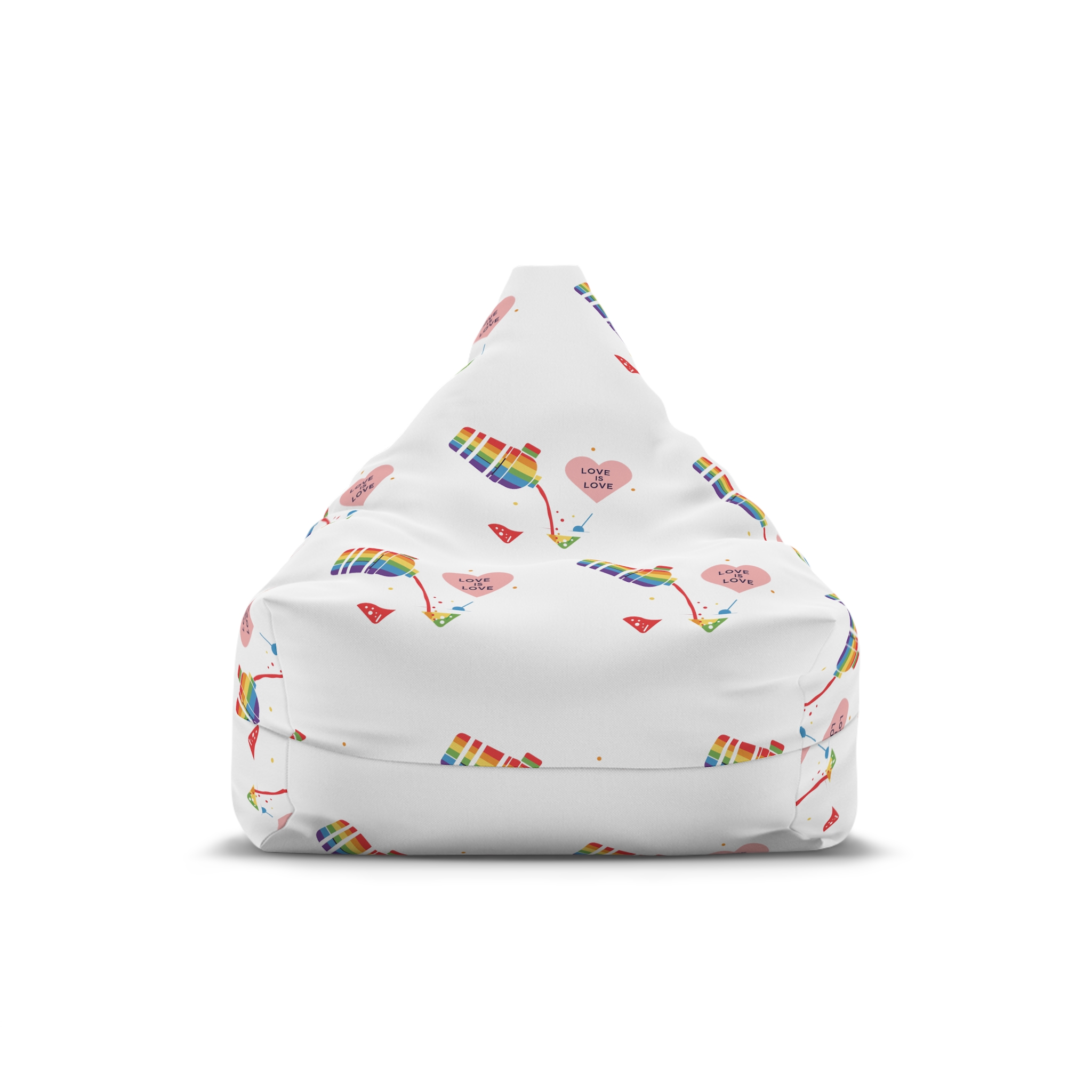 Rainbow Cocktail Shaker Pouring Drink With Heart Love Is Love Illustration Vector Bean Bag Chair Cover