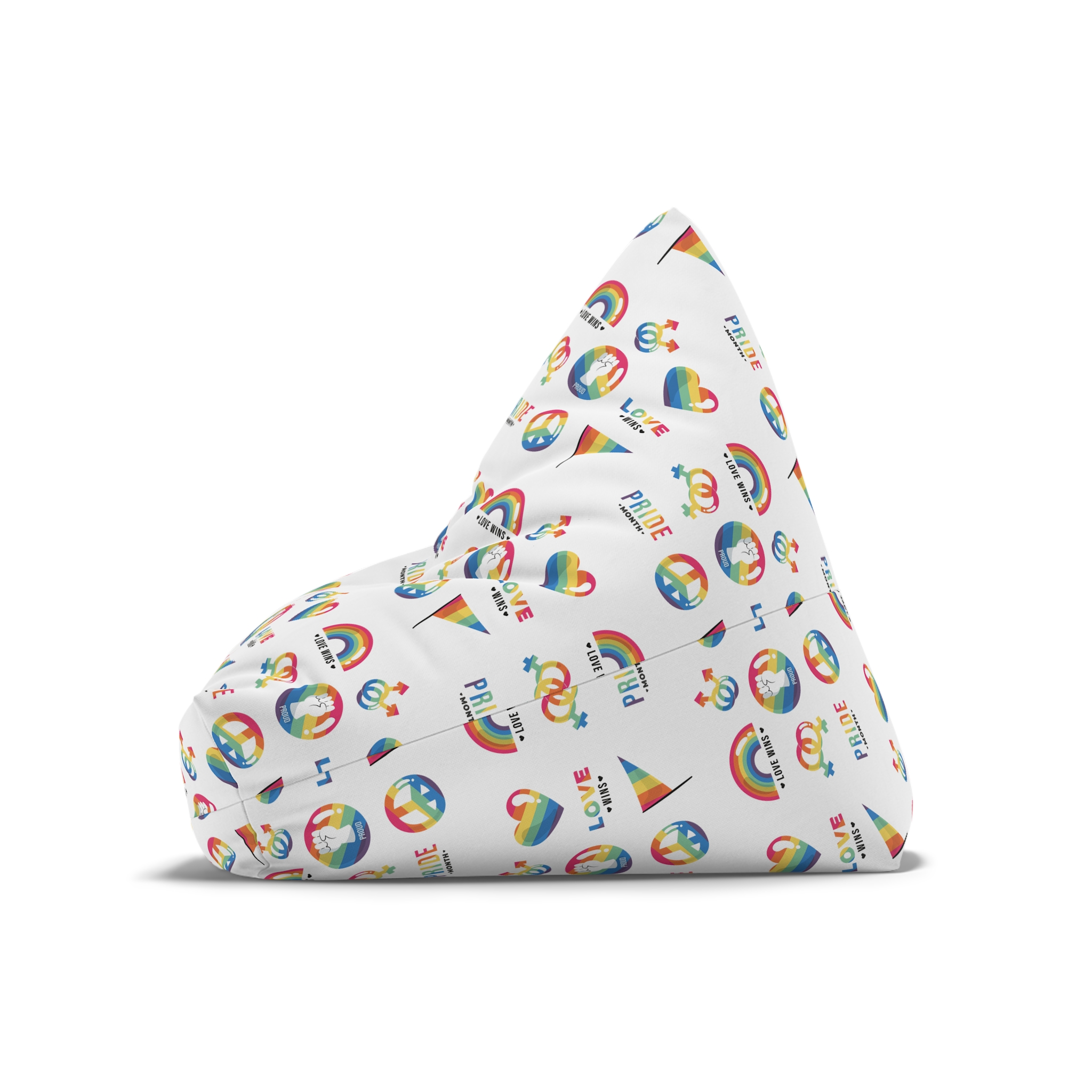Flat Lgbt Pride Month Symbols Collection Bean Bag Chair Cover - Image 8