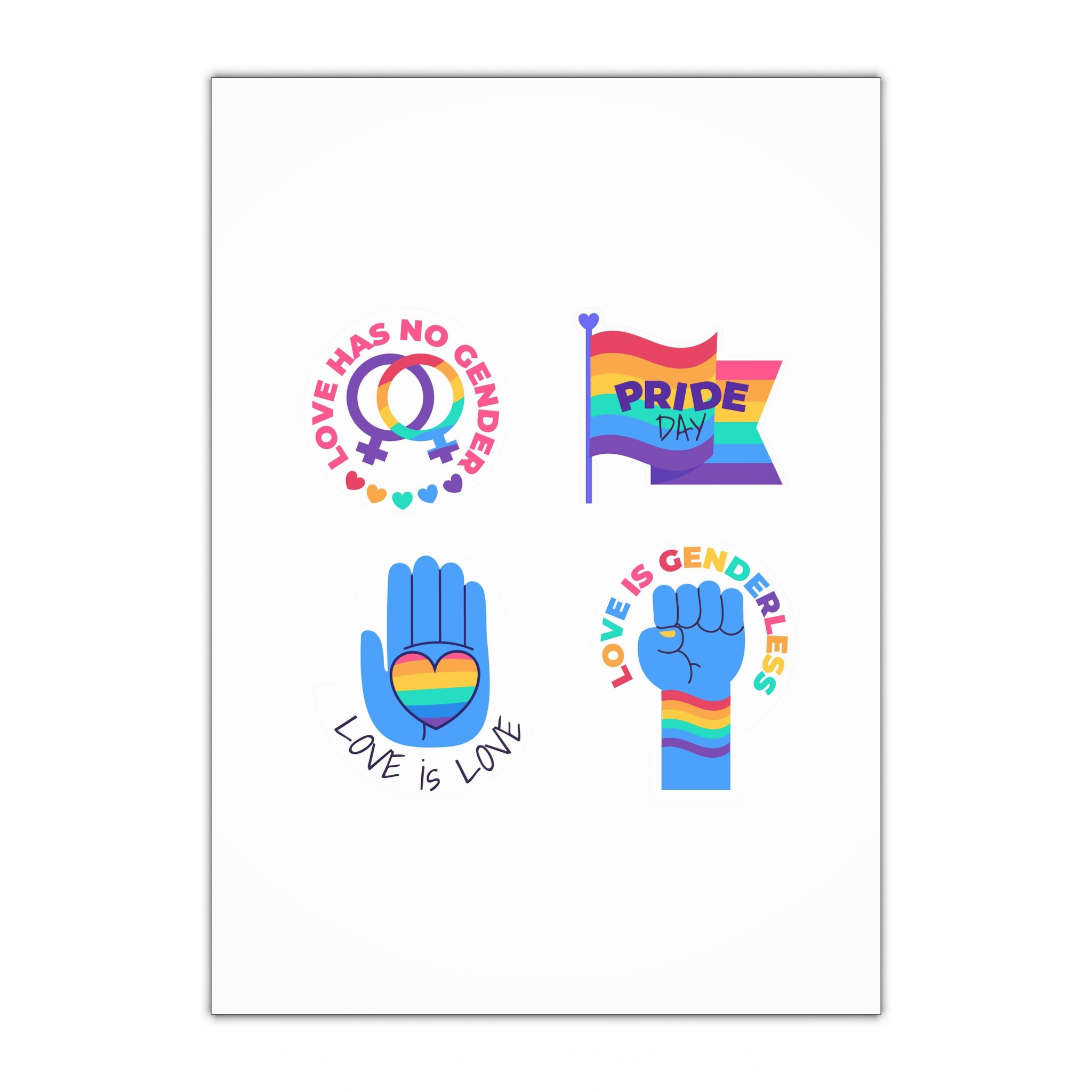 Flat Labels Collection Pride Month Celebration(1) Gift Wrapping Paper Sheets 1pc
