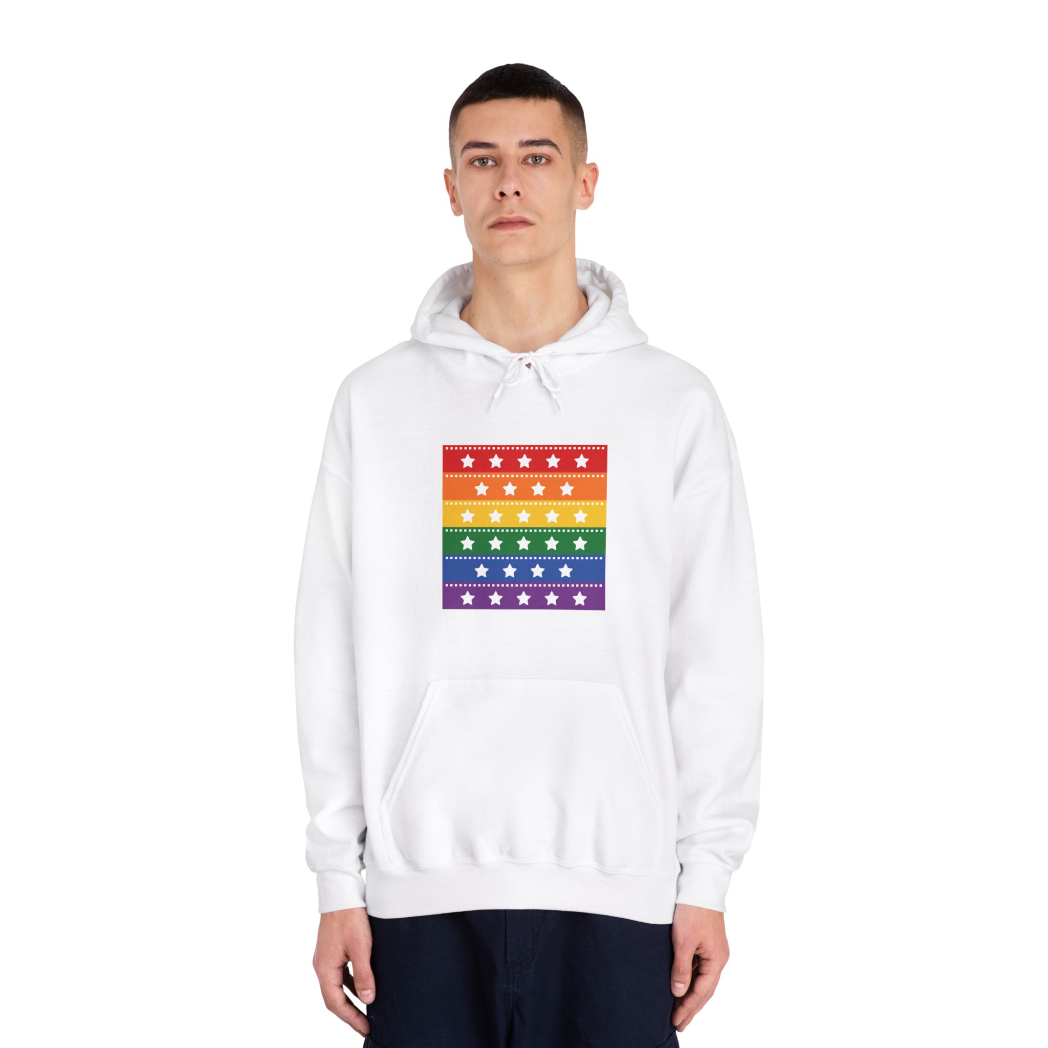 Lgbt Pride Month June Lesbian Gay Bisexual Transgender Lgbtq Flag Rainbow Vector(4) Unisex Dryblend Hooded Sweatshirt - Image 3